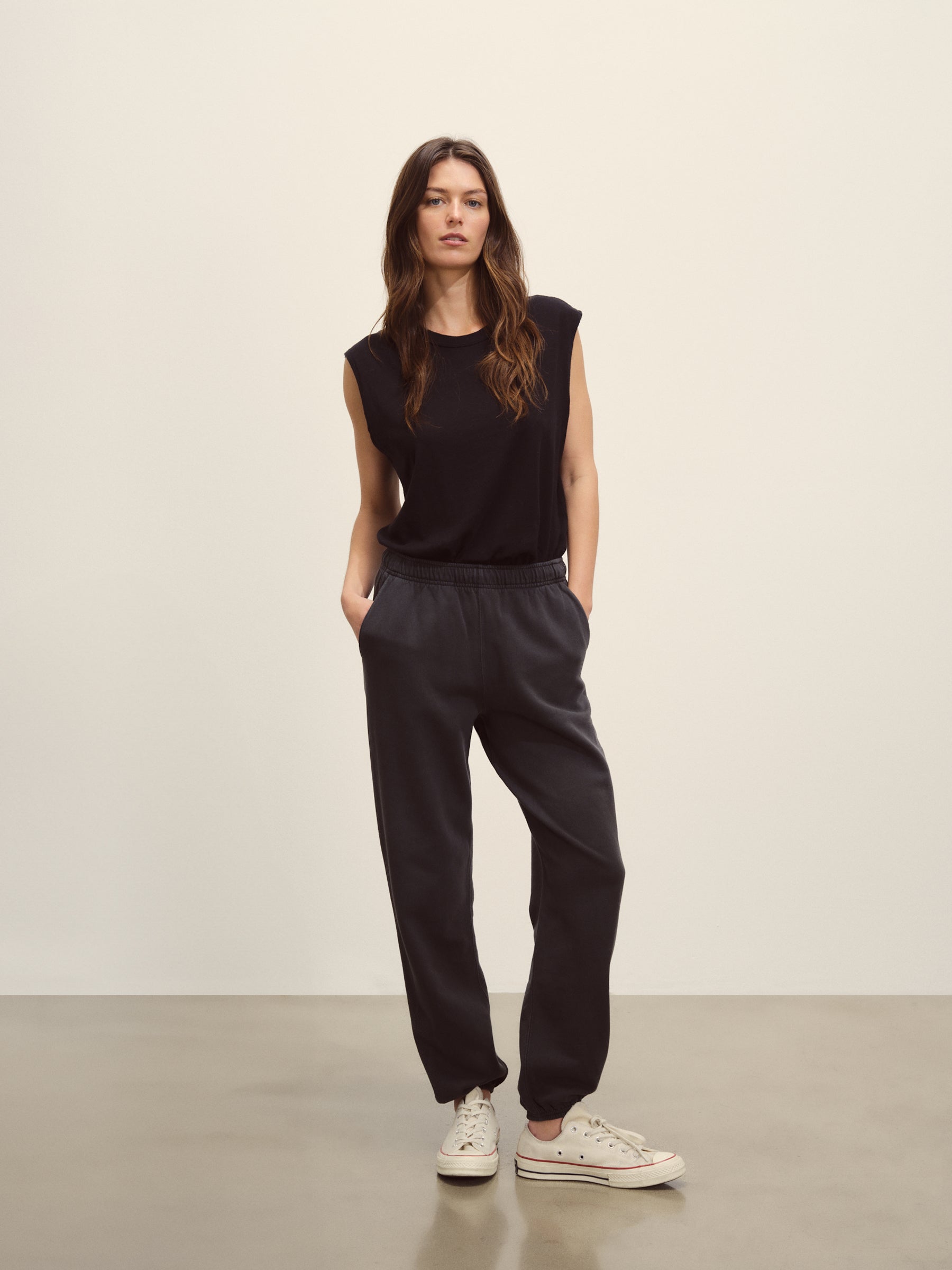 Alternative view of Soft Black Venice Wash Vintage Interloop Sweatpant