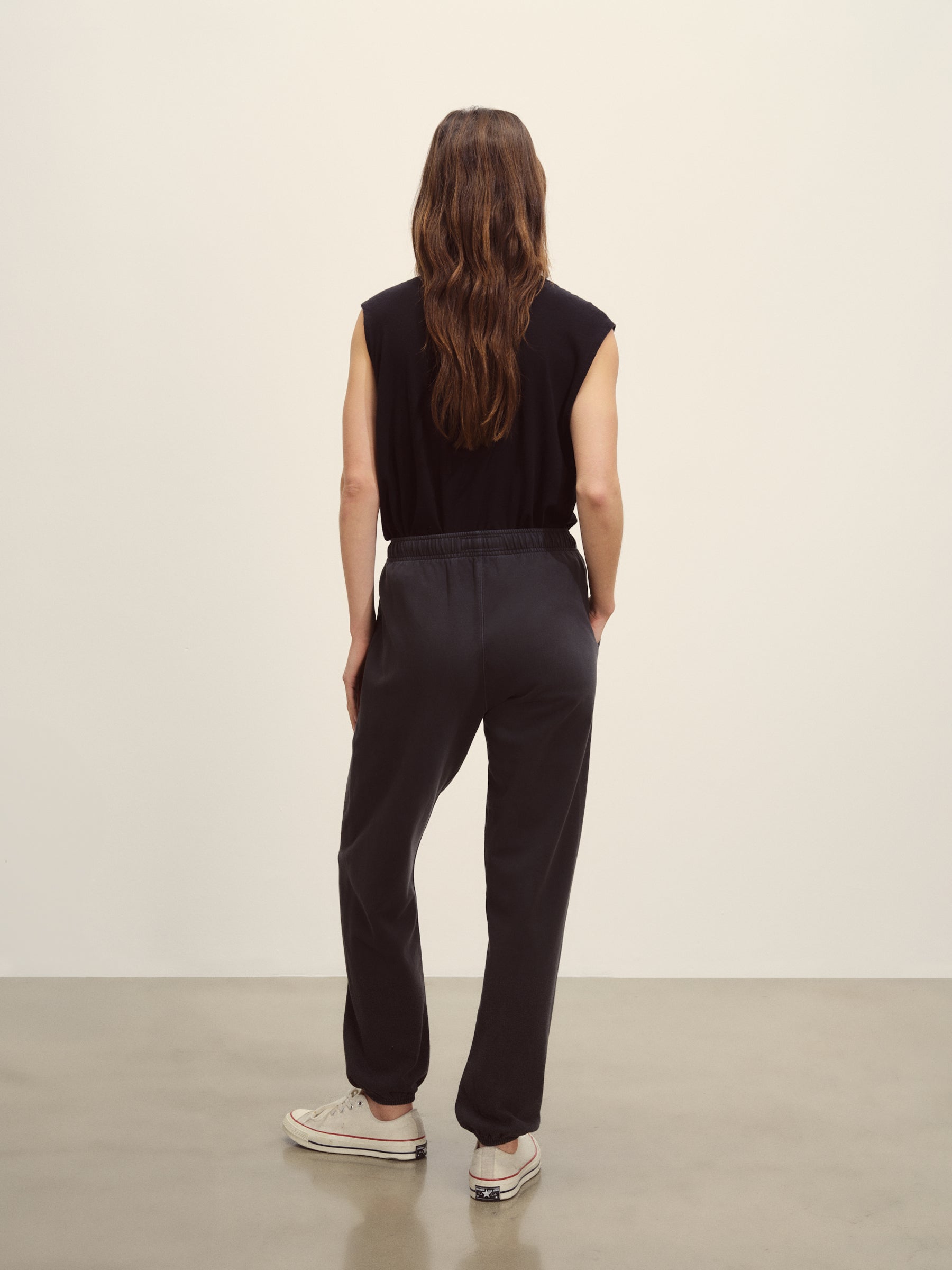 Soft Black Venice Wash Vintage Interloop Sweatpant - Image 4