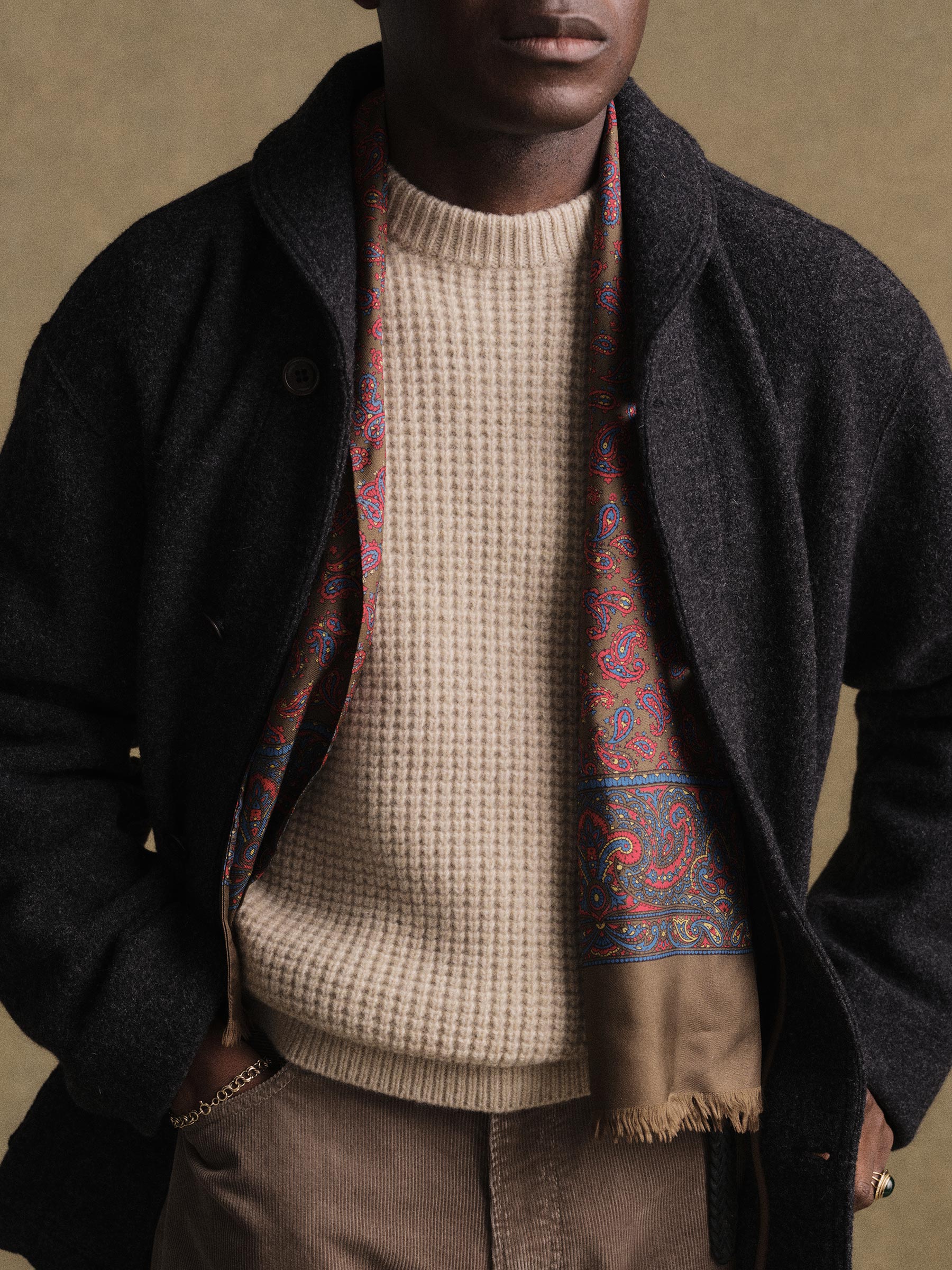 Alternative view of Marled Deep Charcoal Felted Shawl Coat