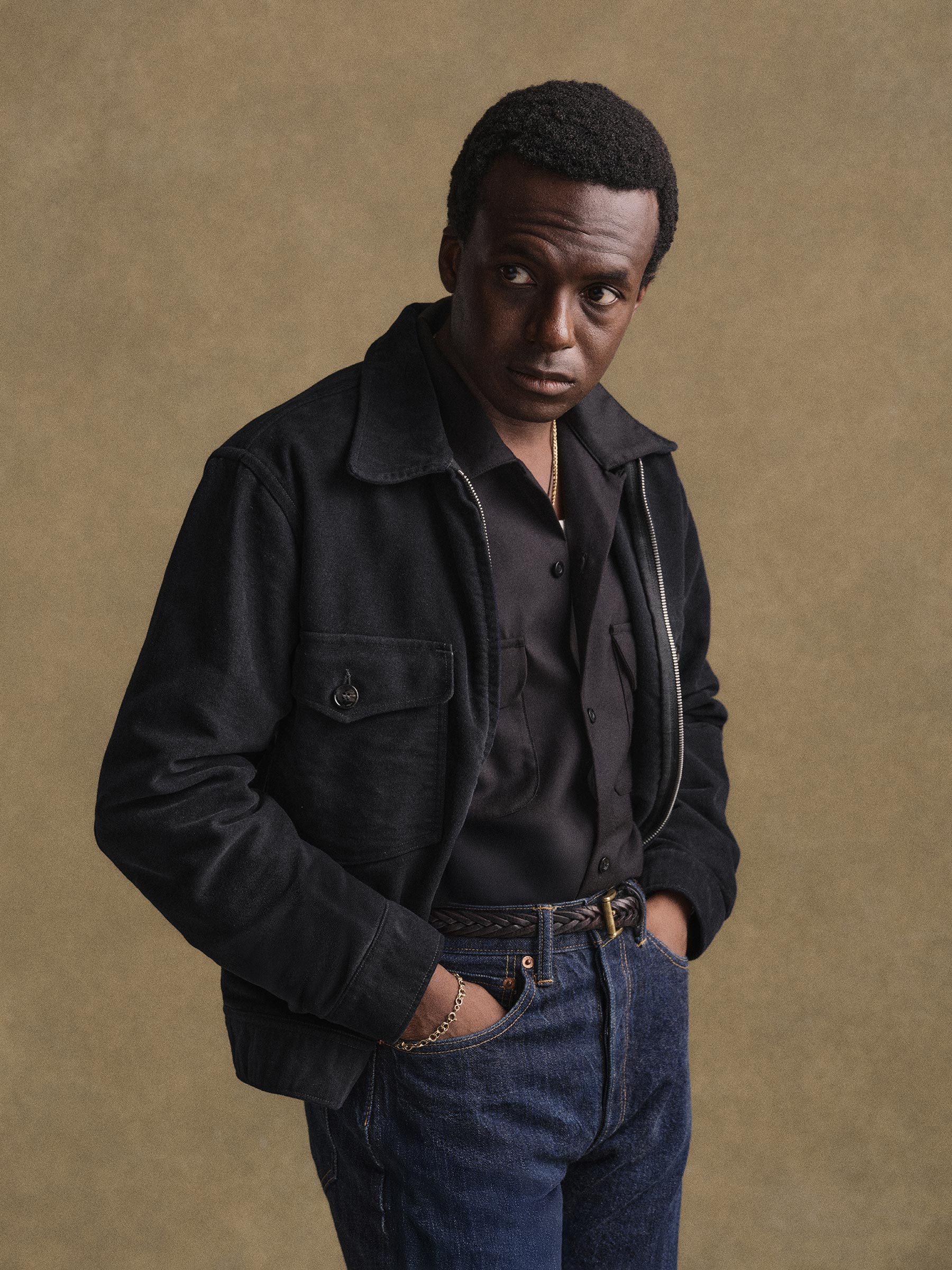 Alternative view of Black Italian Doeskin Station Jacket