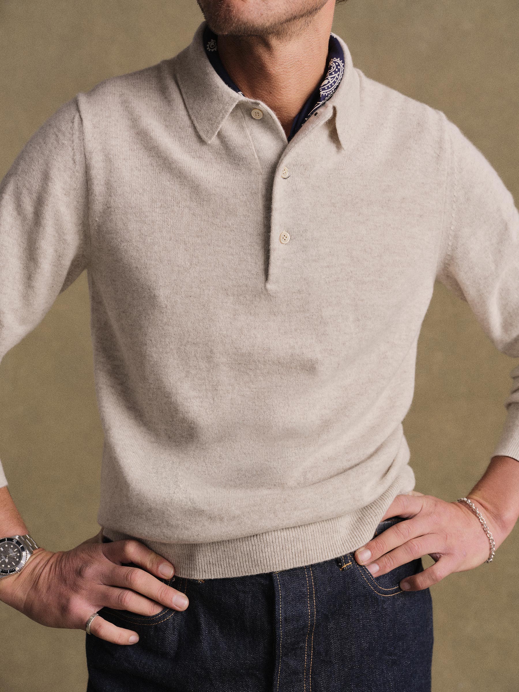 Alternative view of Heather Oat California Cashmere Polo