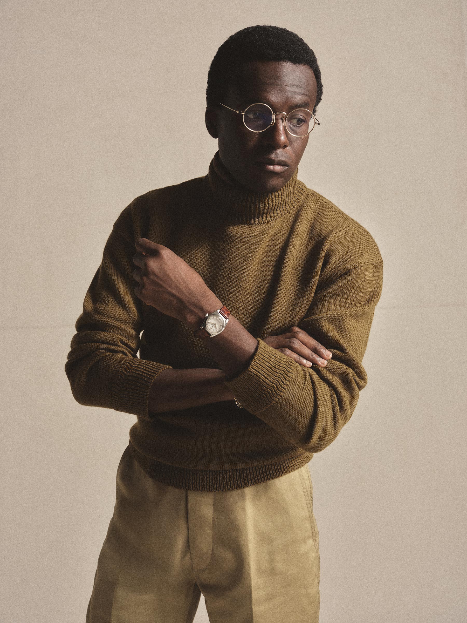 Alternative view of Brown Anatomica Mock Neck Sweater