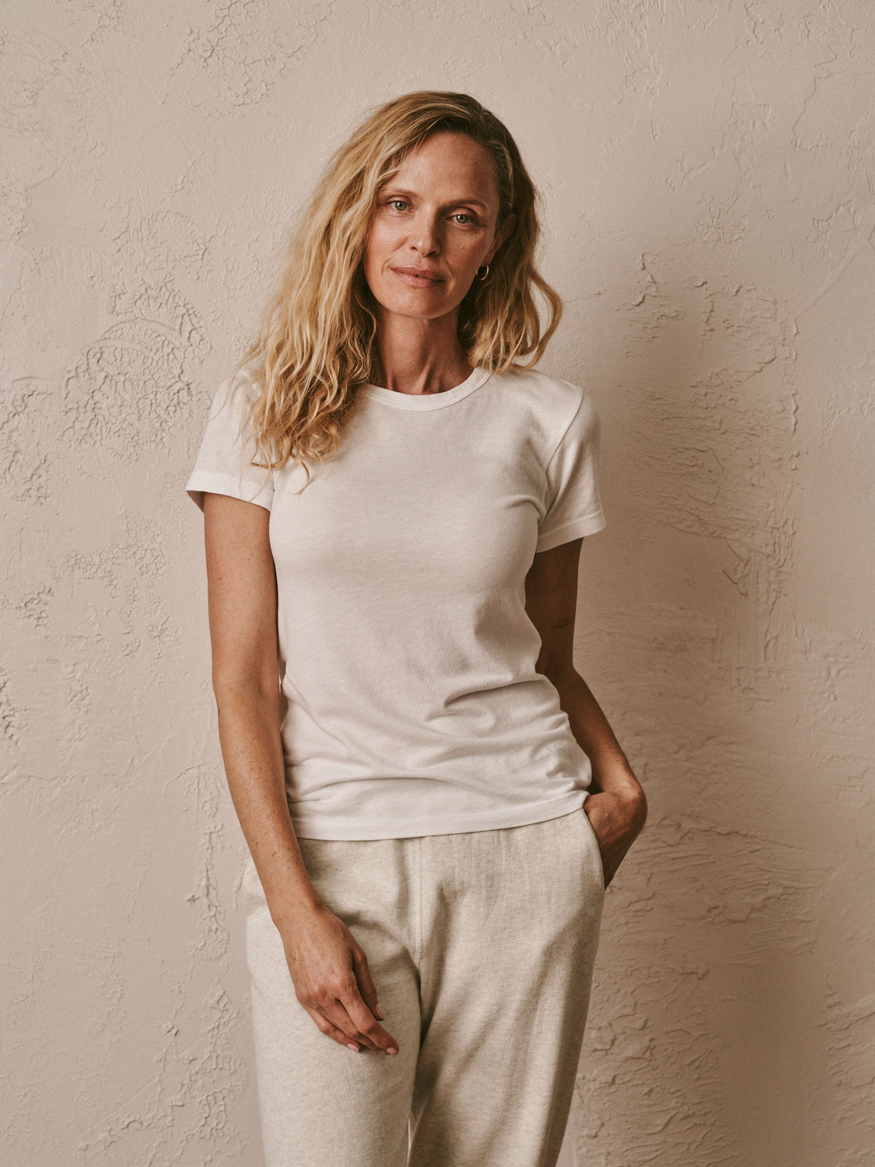 Alternative view of White Cloud Jersey Slim Crew