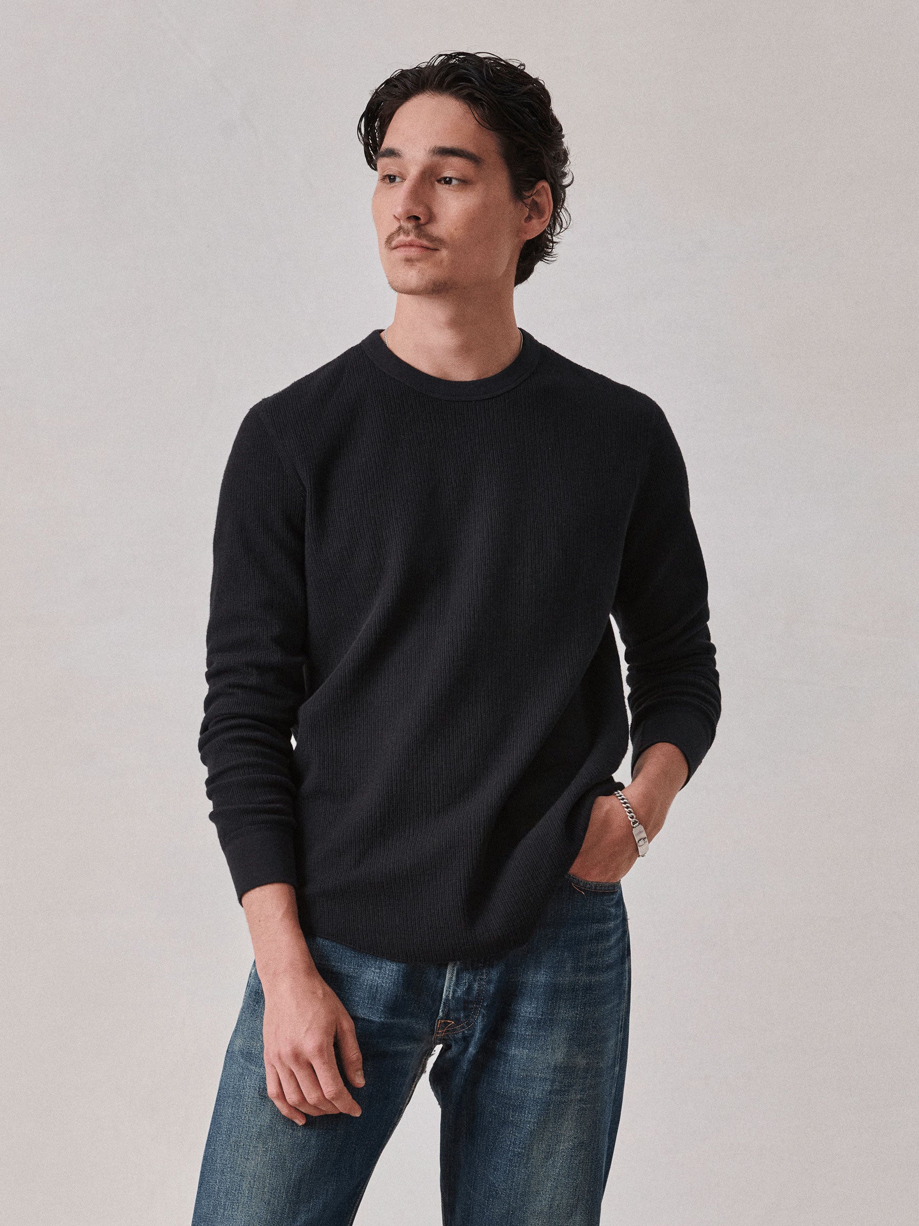 Alternative view of Black Vintage Thermal Surplus Tee