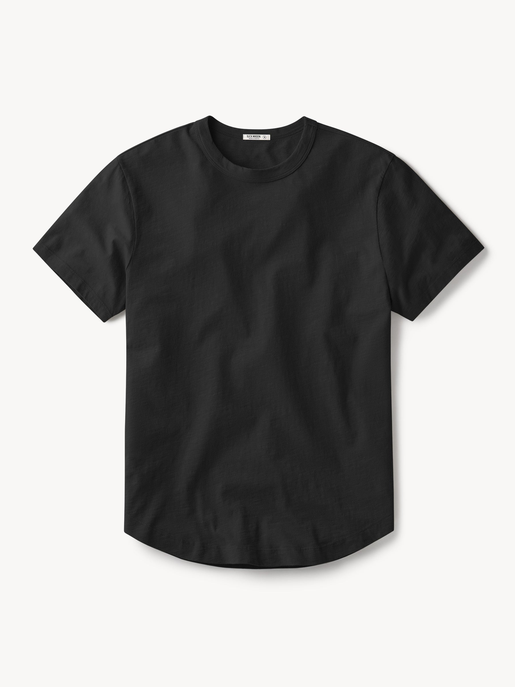 Black Slub Tall Curved Hem Tee