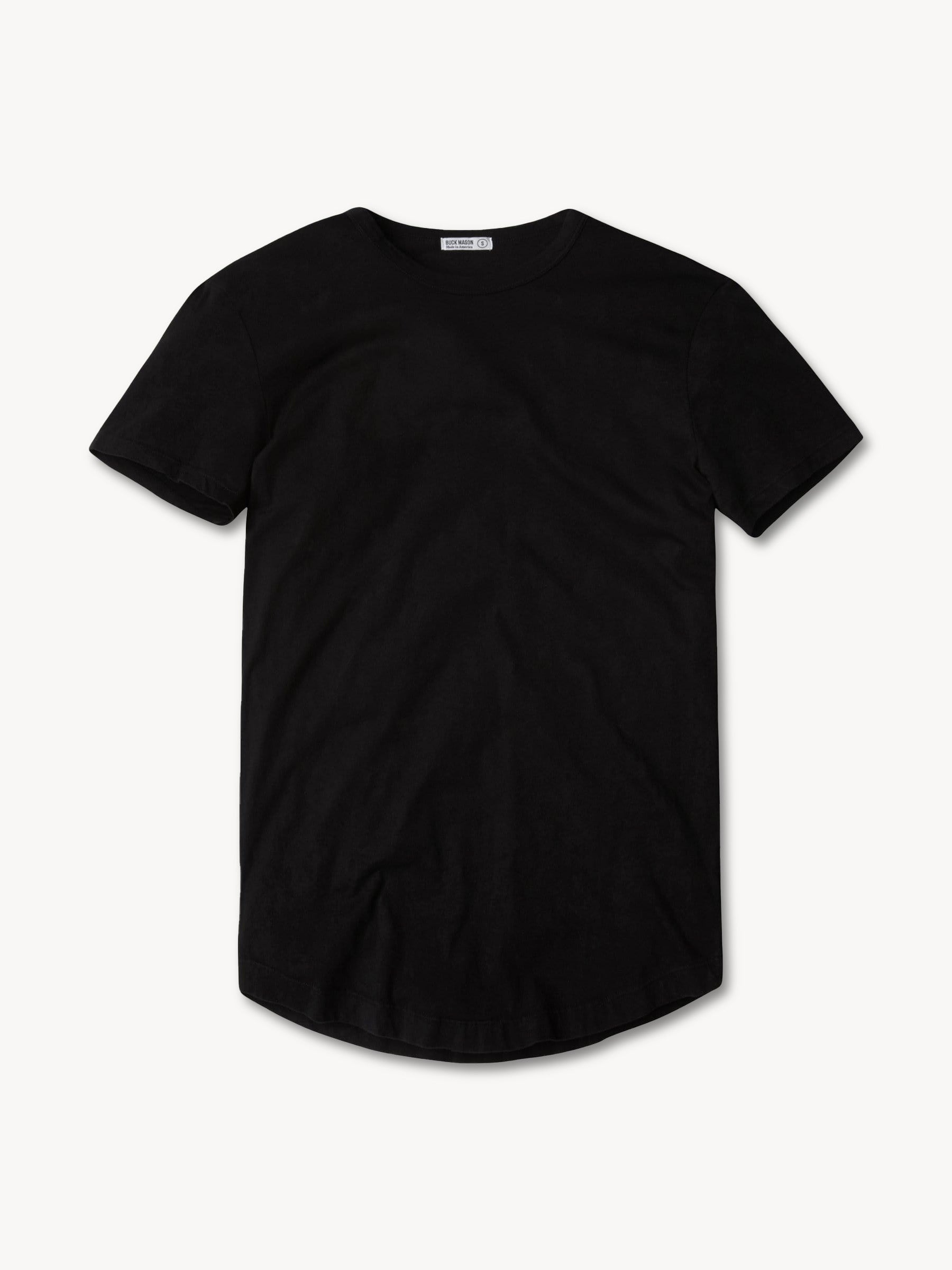 Black Pima Curved Hem Tee
