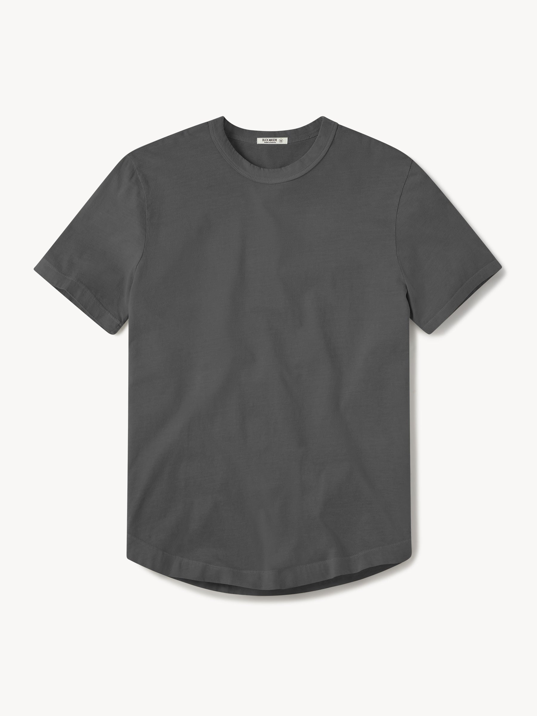 Faded Black Venice Wash Pima Short Curved Hem Tee