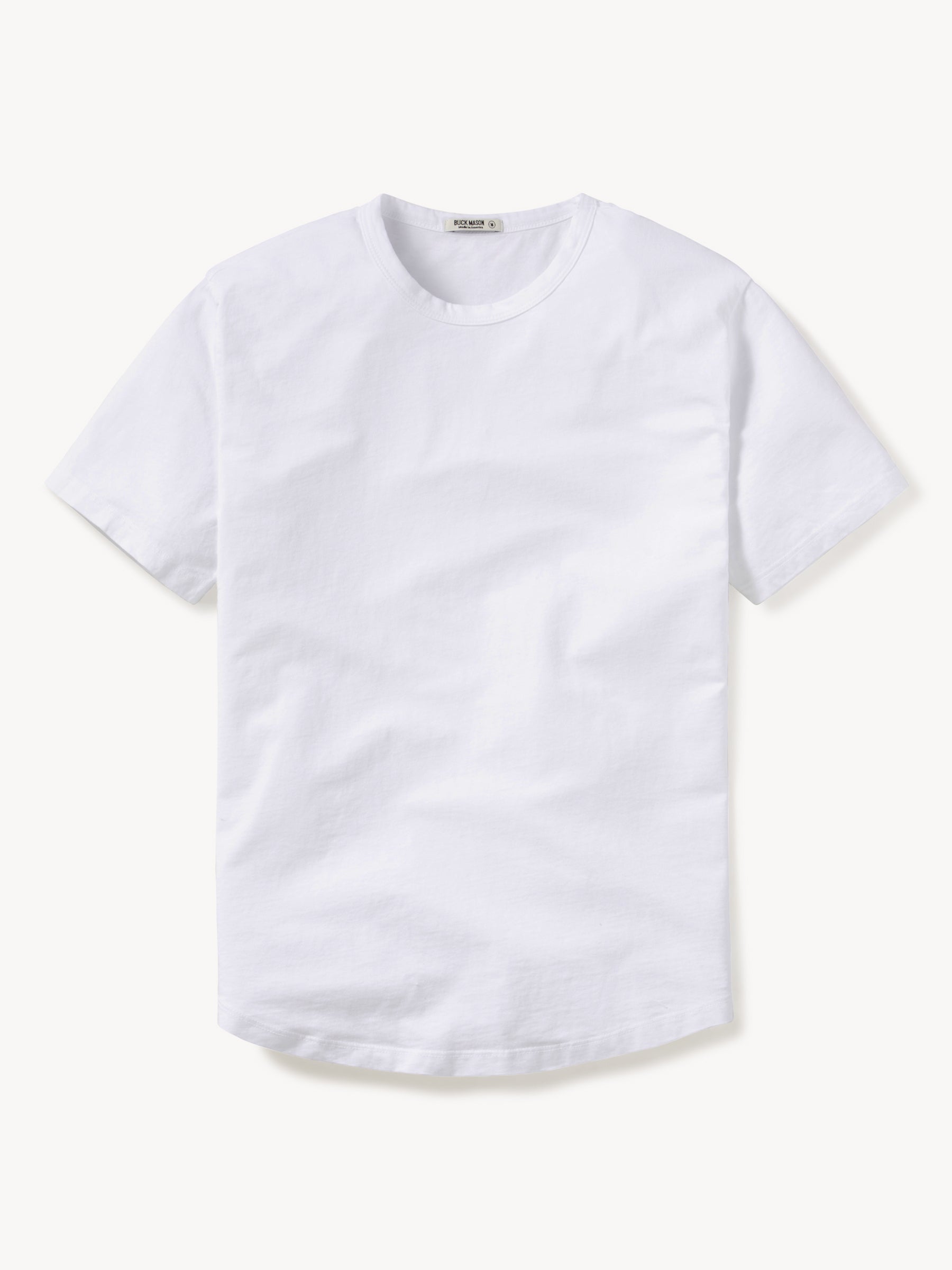 White Pima Short Curved Hem Tee