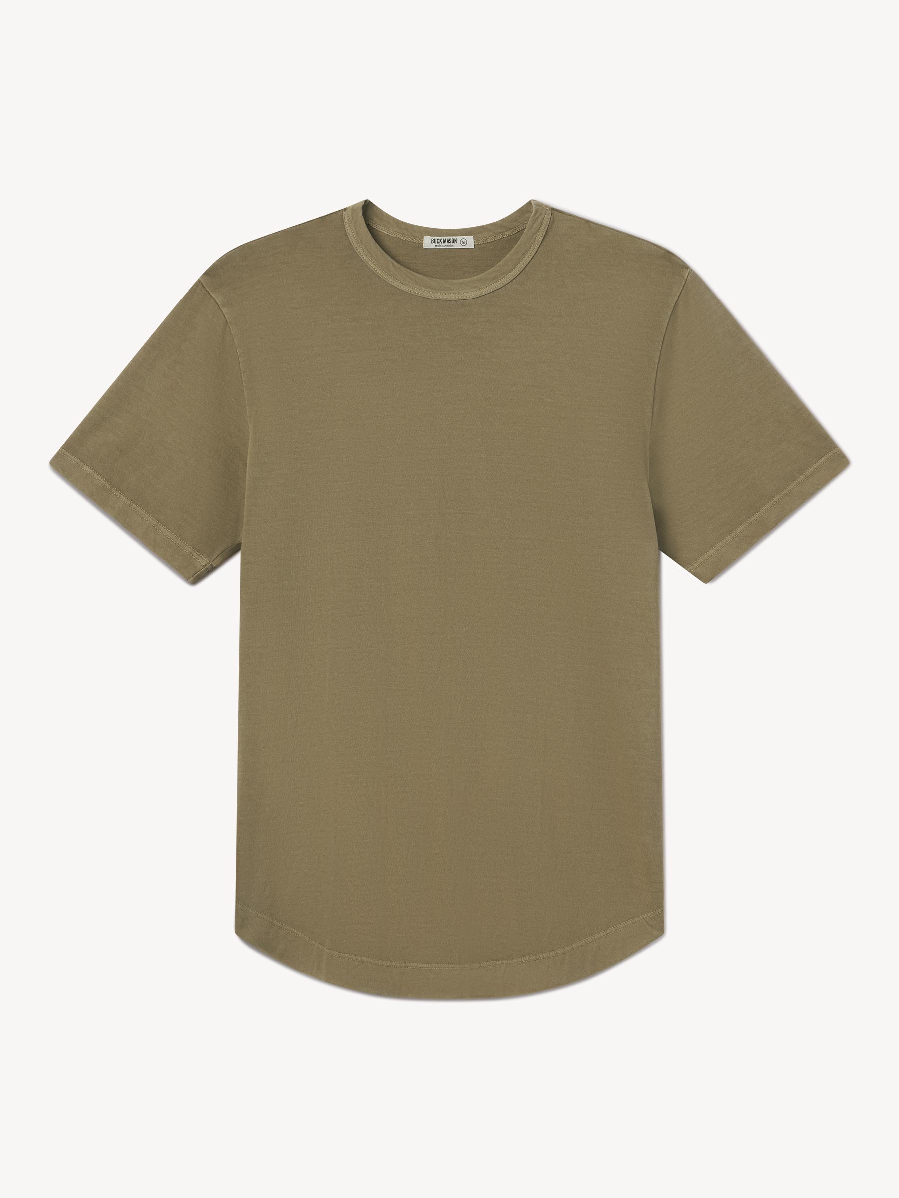 Washed Sandalwood Pima Curved Hem Tee