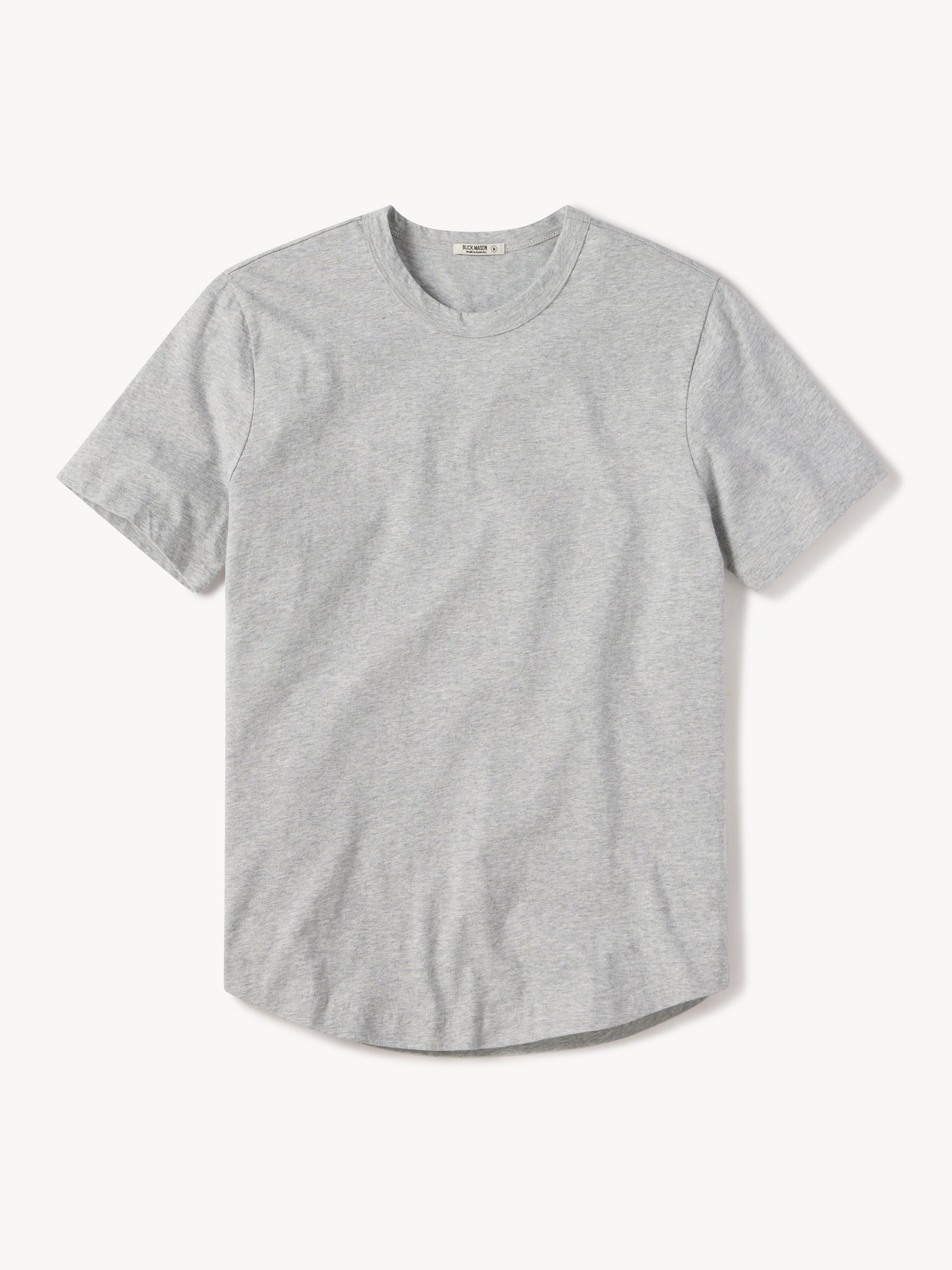 Heather Grey Pima Curved Hem Tee