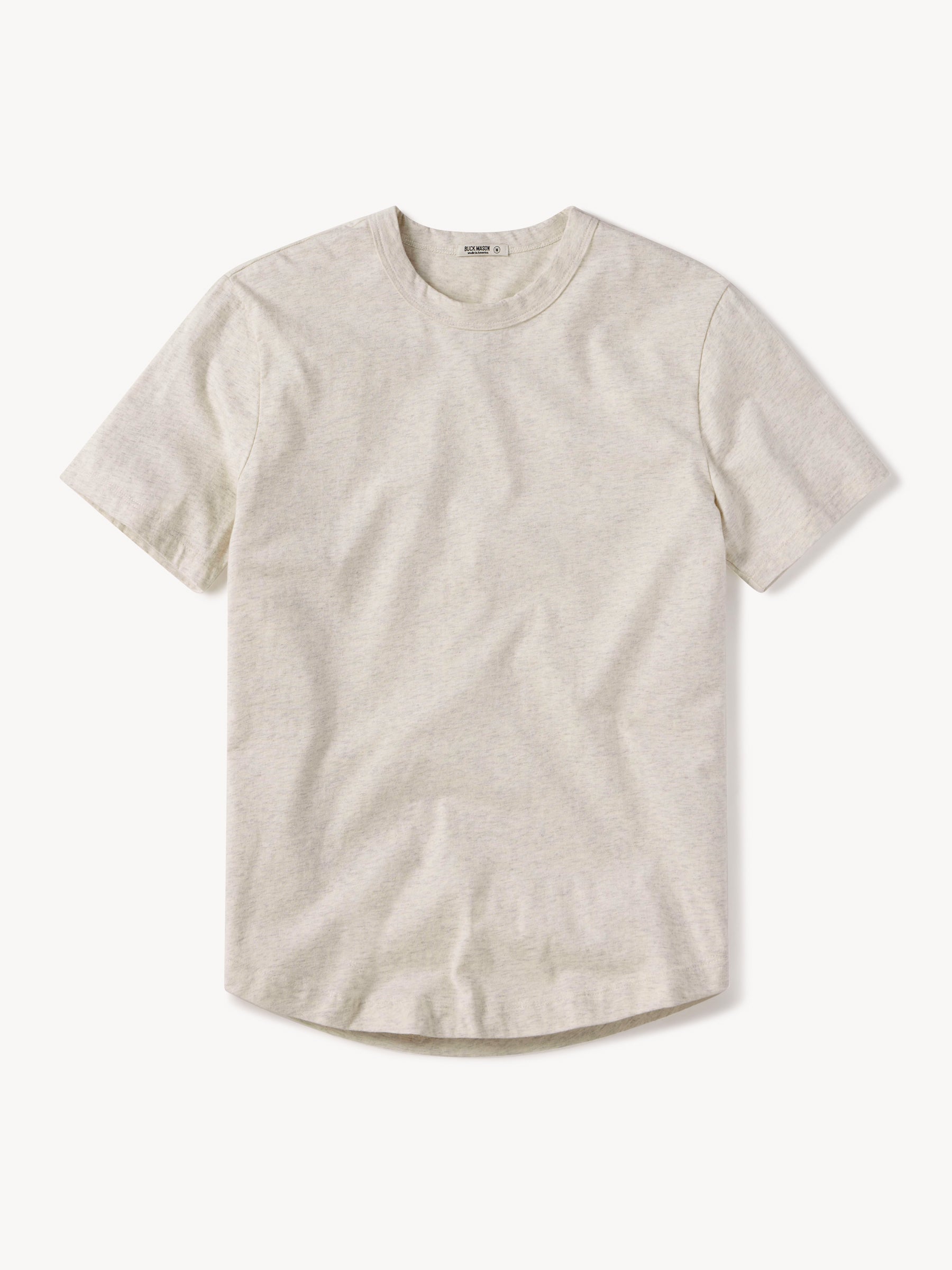 Heather Oat Pima Curved Hem Tee