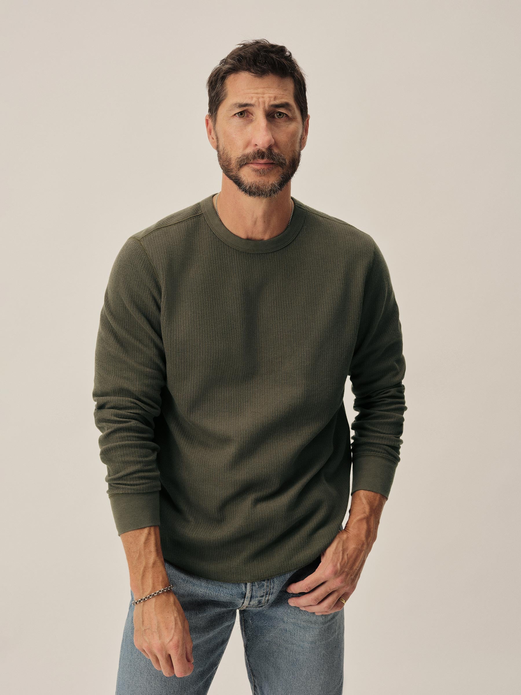 Alternative view of Dark Olive Vintage Thermal Surplus Tee