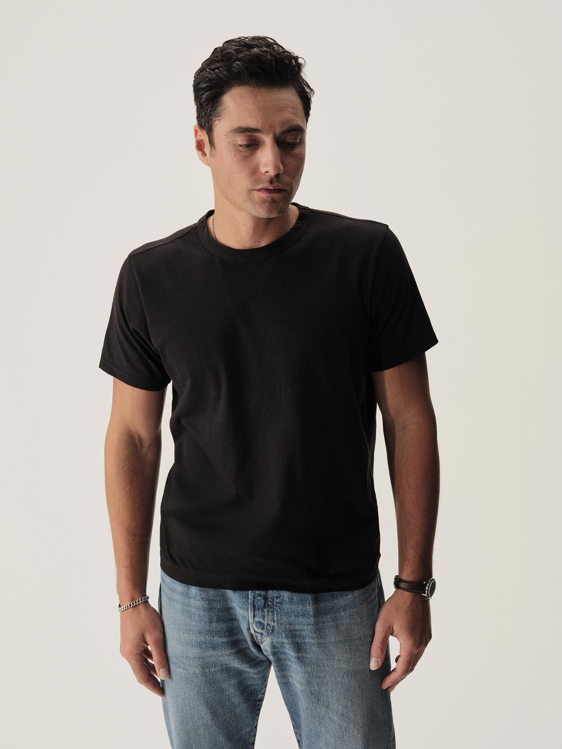 Alternative view of Black Pima Classic Tee