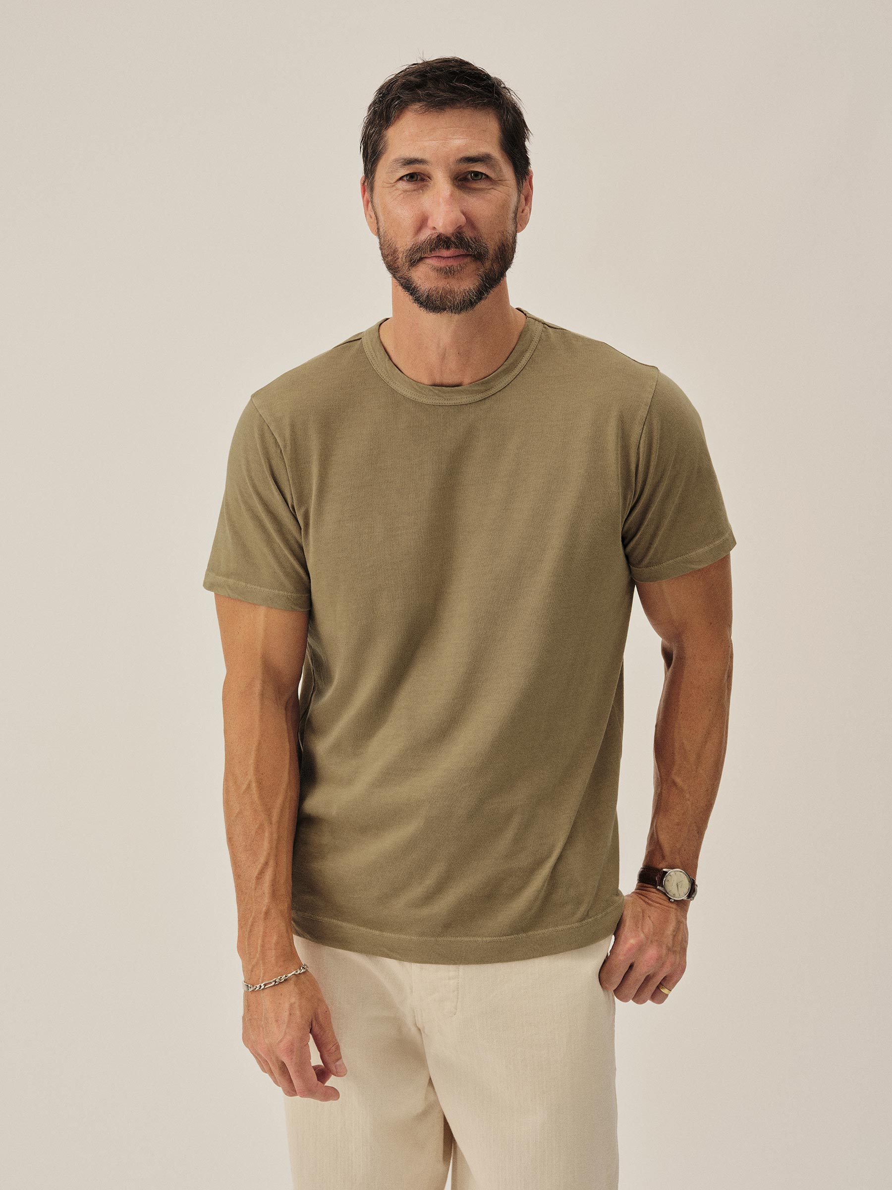 Washed Sandalwood Pima Classic Tee