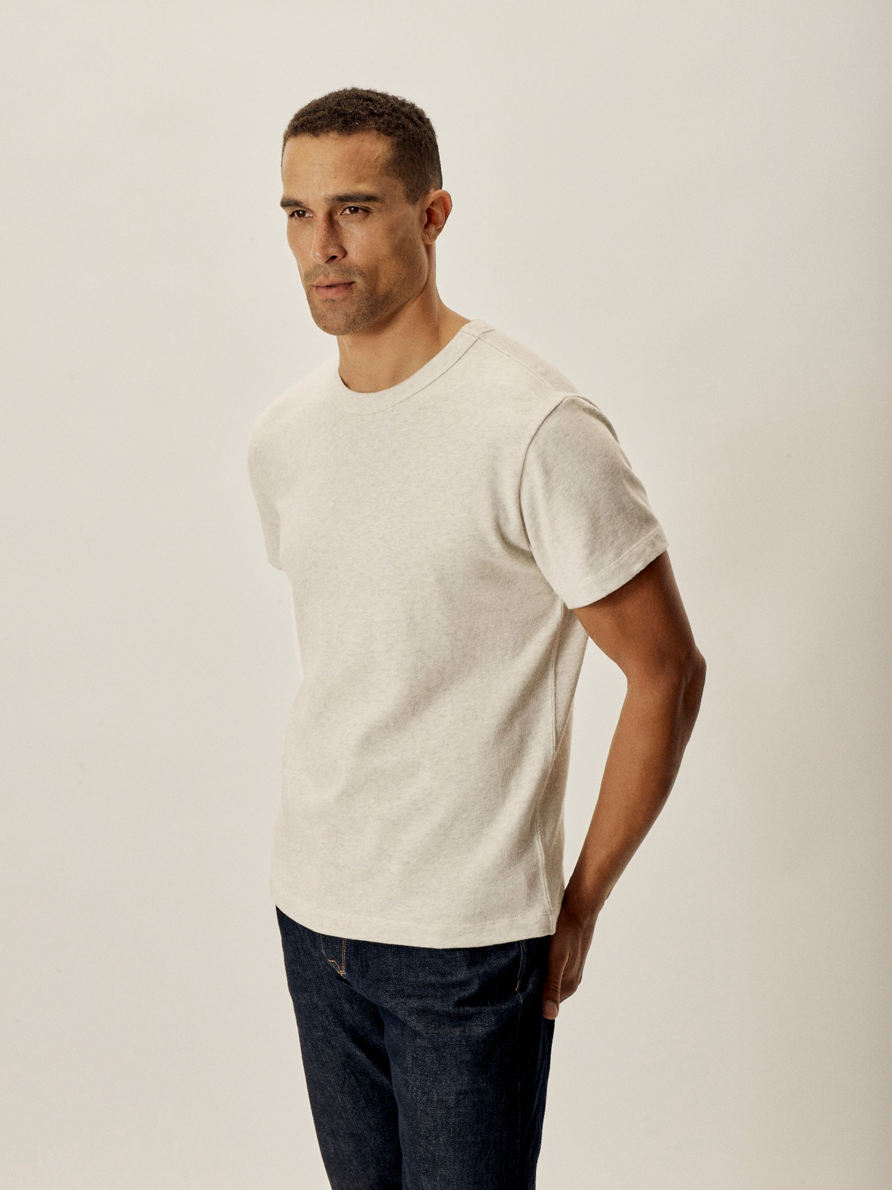 Alternative view of Heather Oat Field-Spec Cotton Heavy Tee