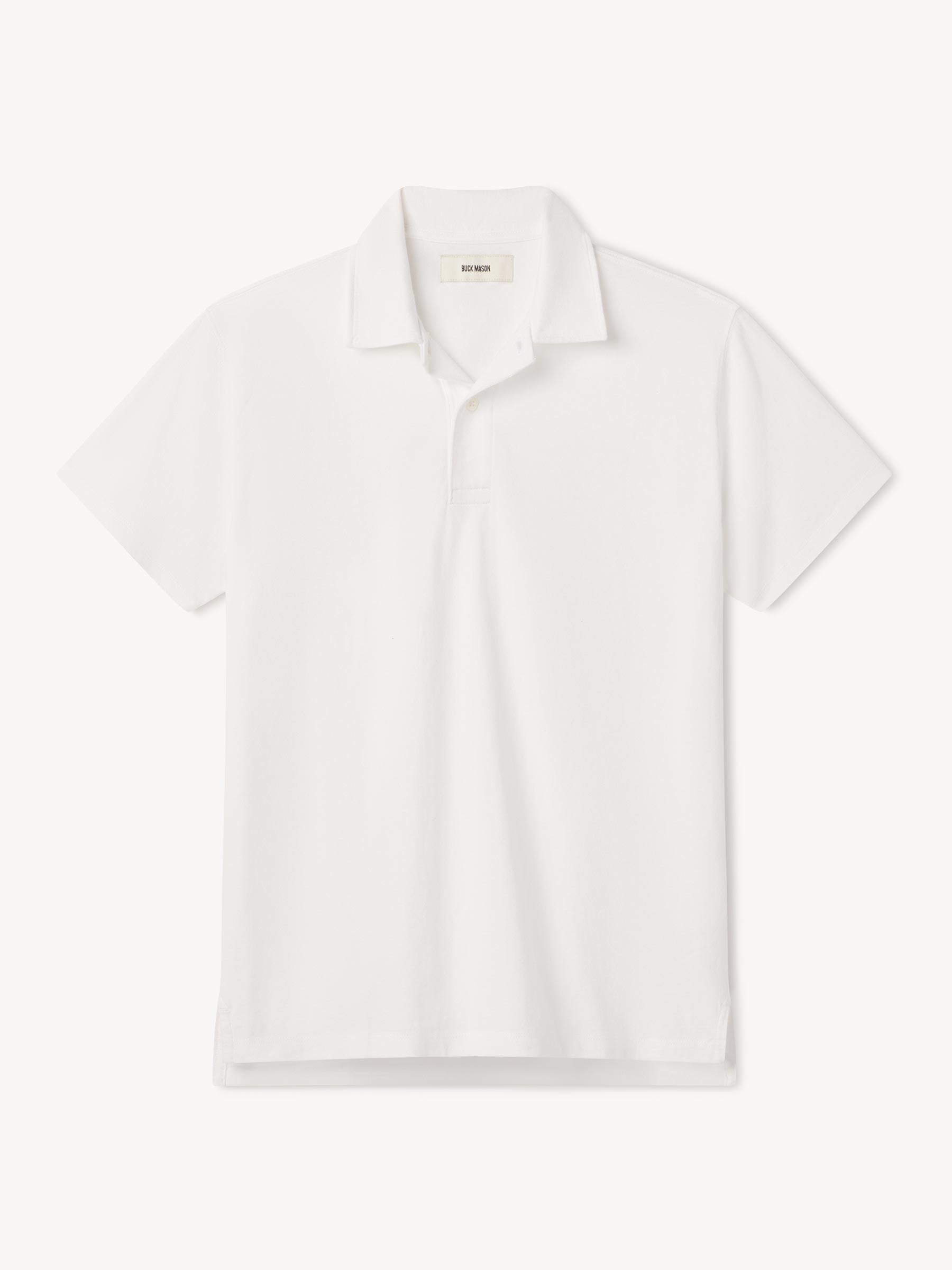 White Sueded Cotton Polo