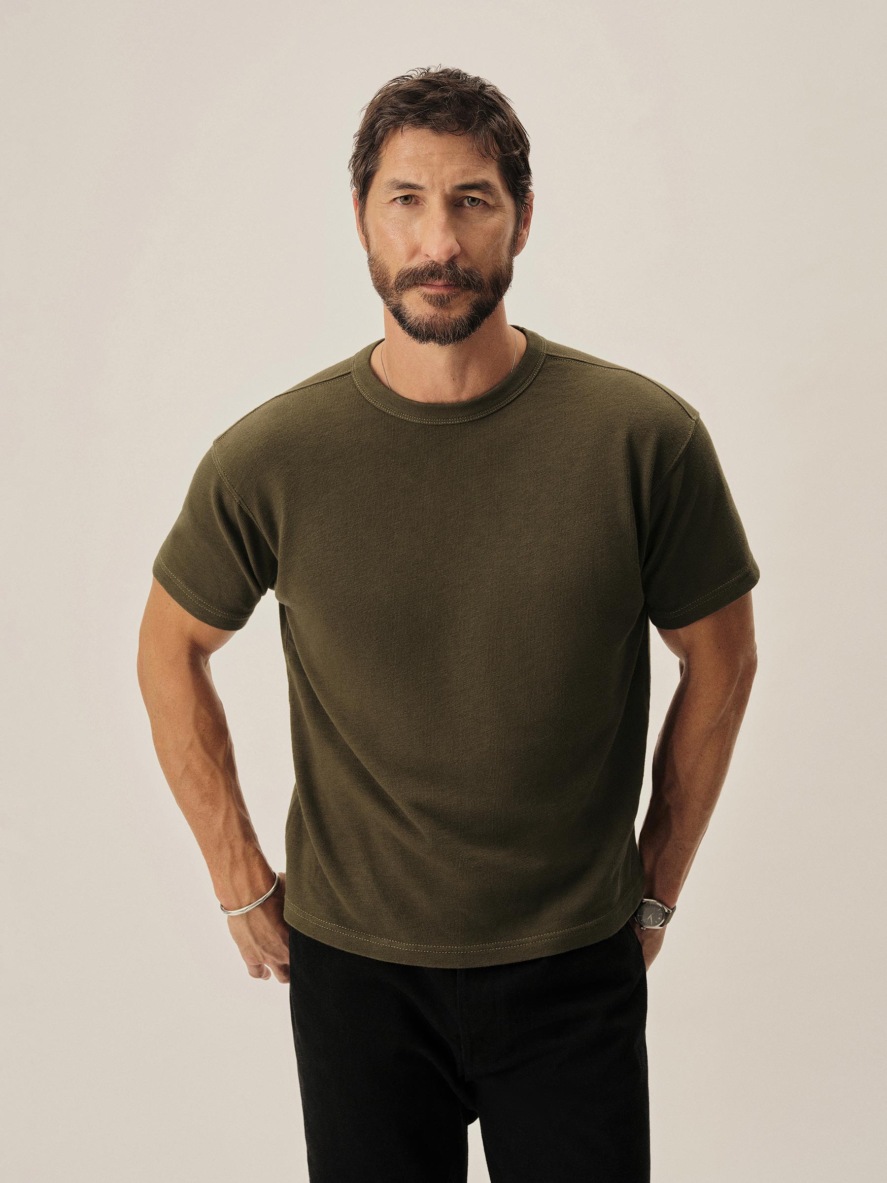 Alternative view of Dark Olive Field-Spec 90S Boxy Heavy Tee