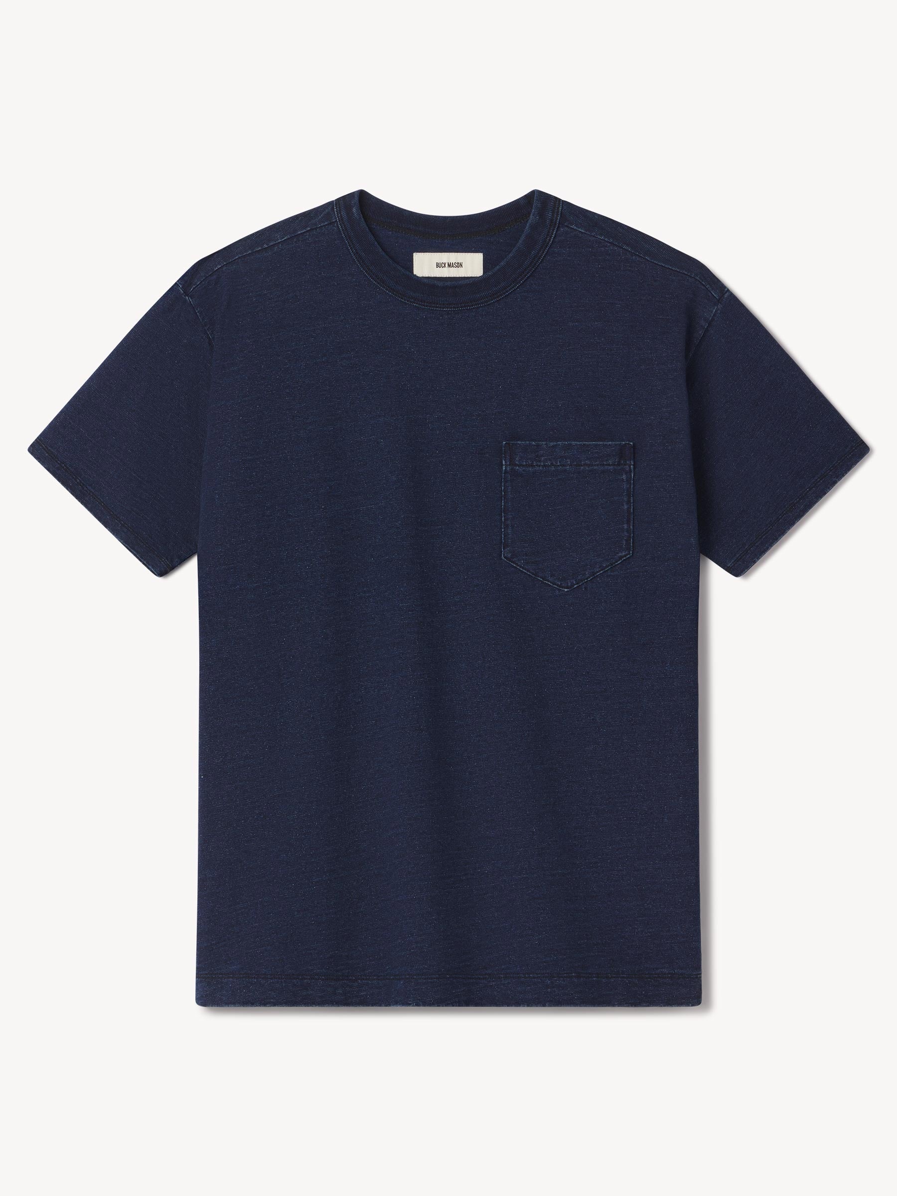 D019 Indigo-Dipped Yuma 90S Boxy Pocket Tee