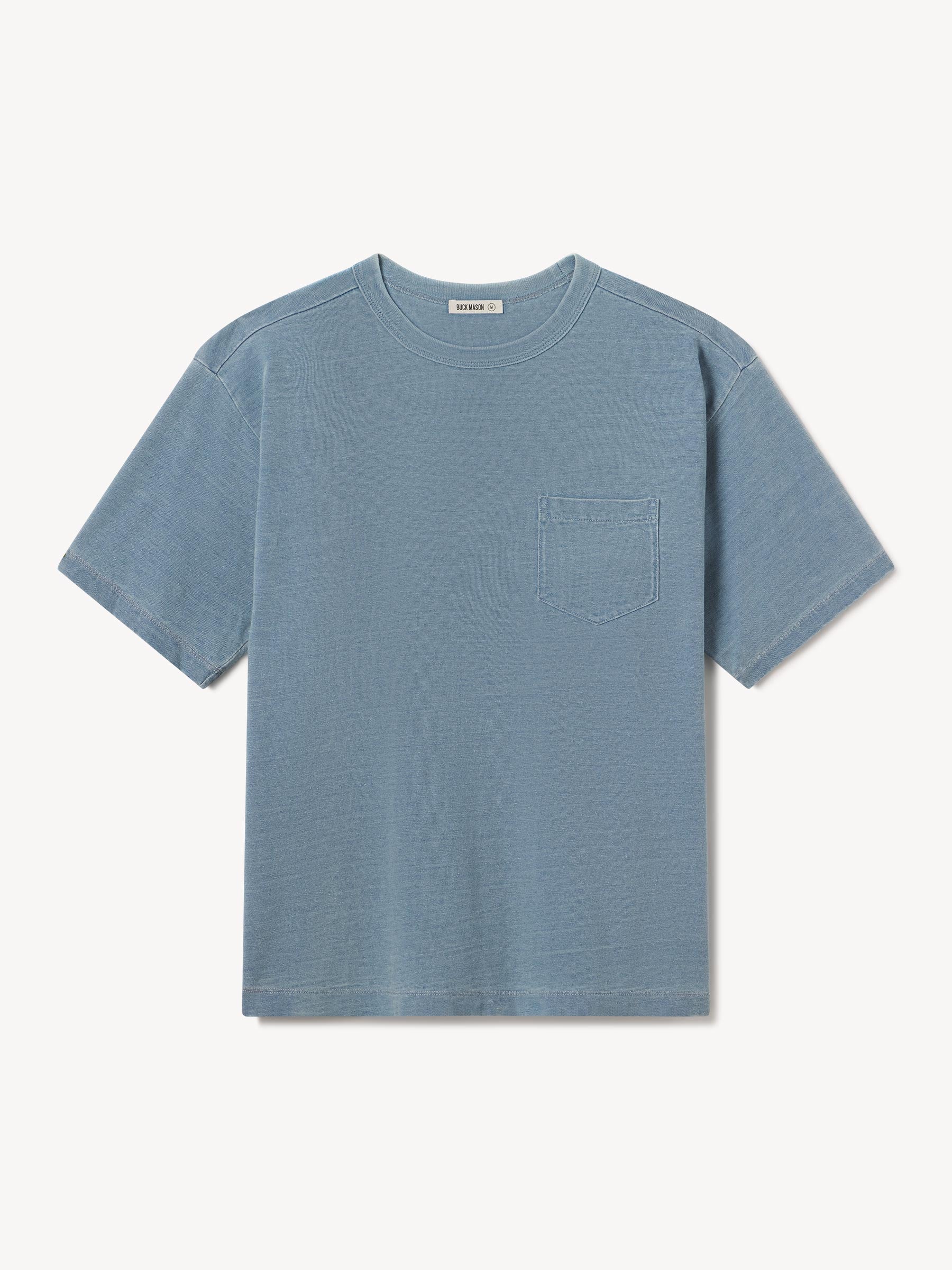 L037 Indigo-Dipped Yuma 90s Boxy Pocket Tee