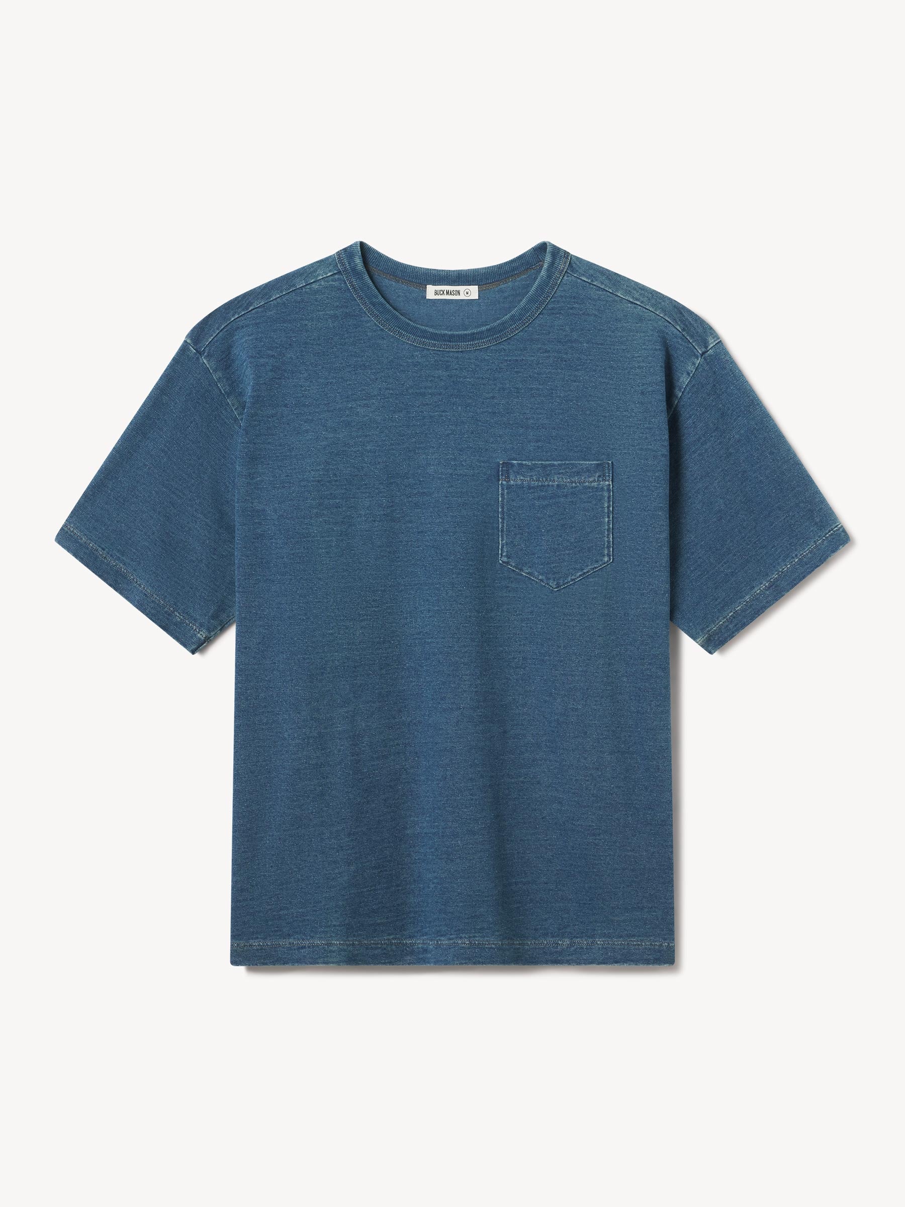 M043 Indigo-Dipped Yuma 90s Boxy Pocket Tee