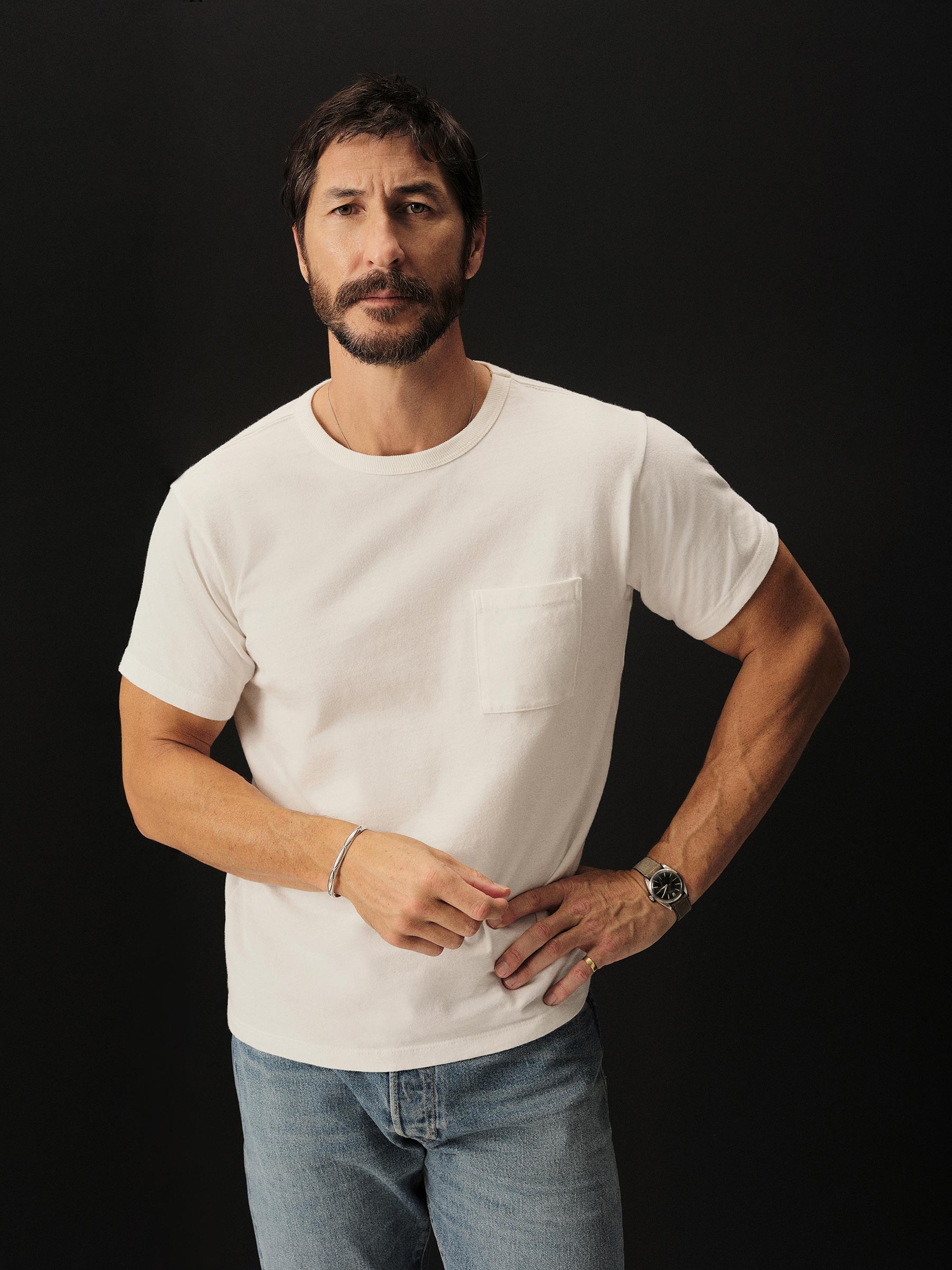 Alternative view of White Toughknit Pocket Tee