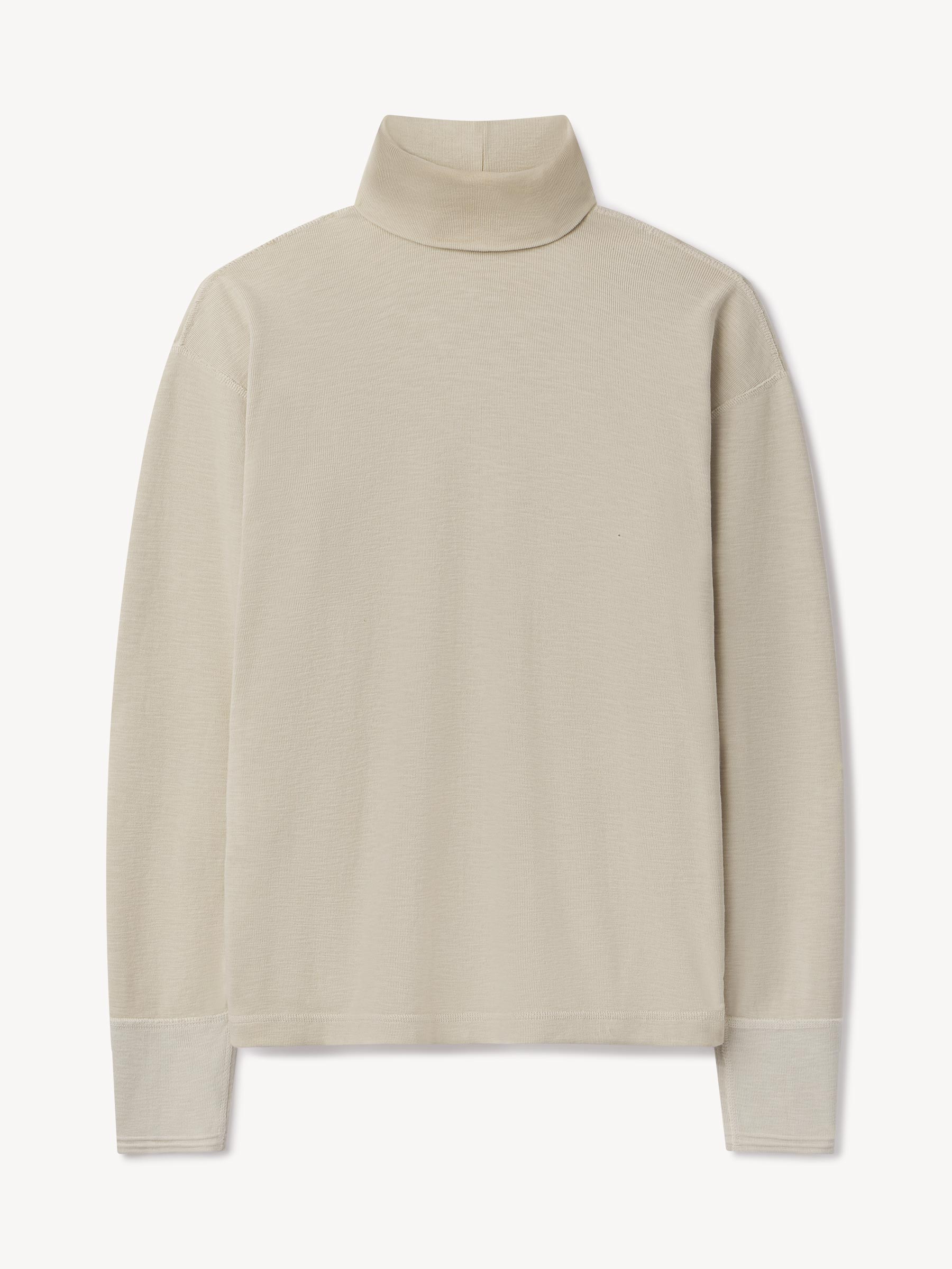 Worn White Sidewinder Rib Turtleneck