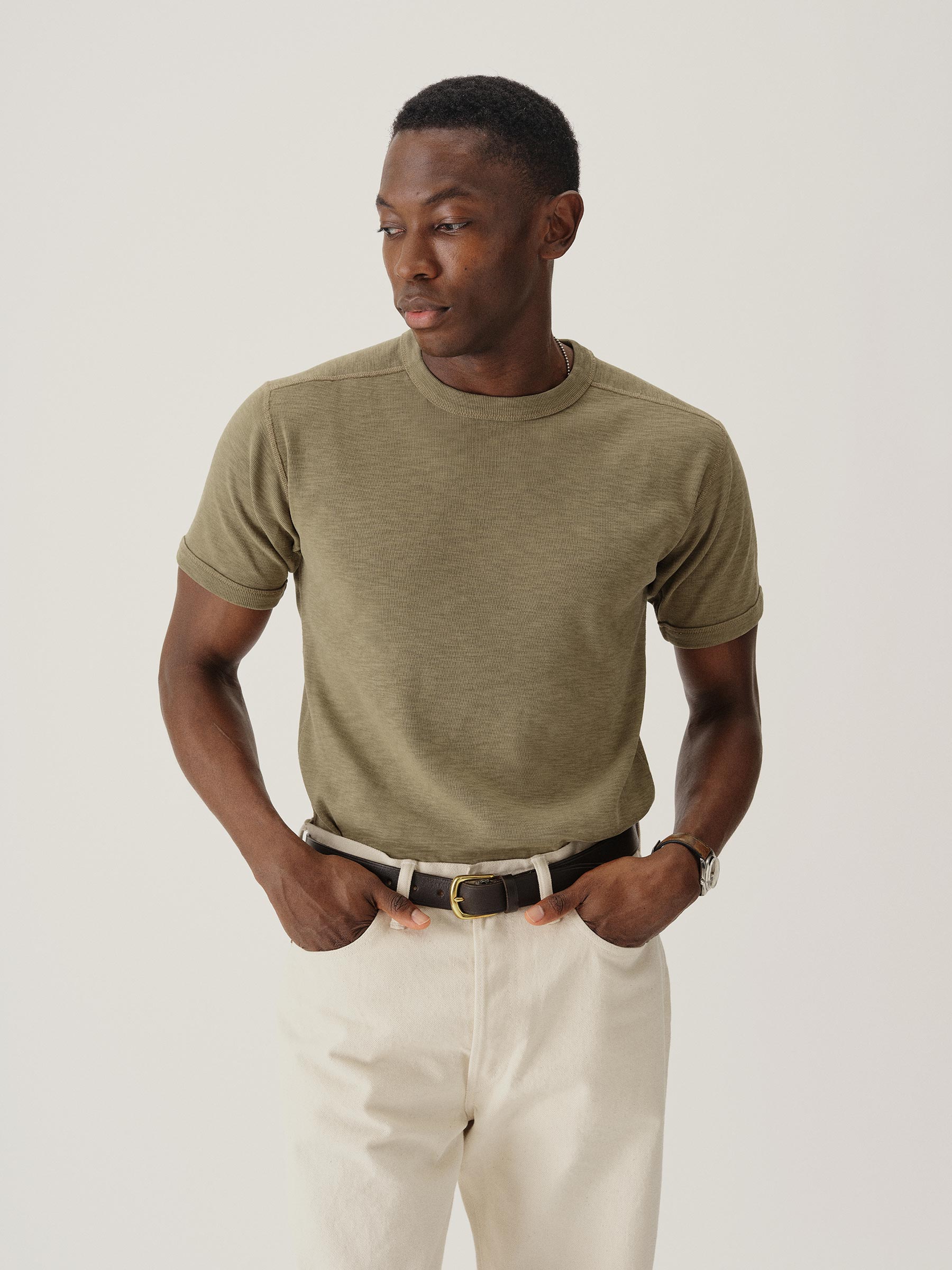 Alternative view of Dusky Sage Sidewinder Rib Ringer Tee