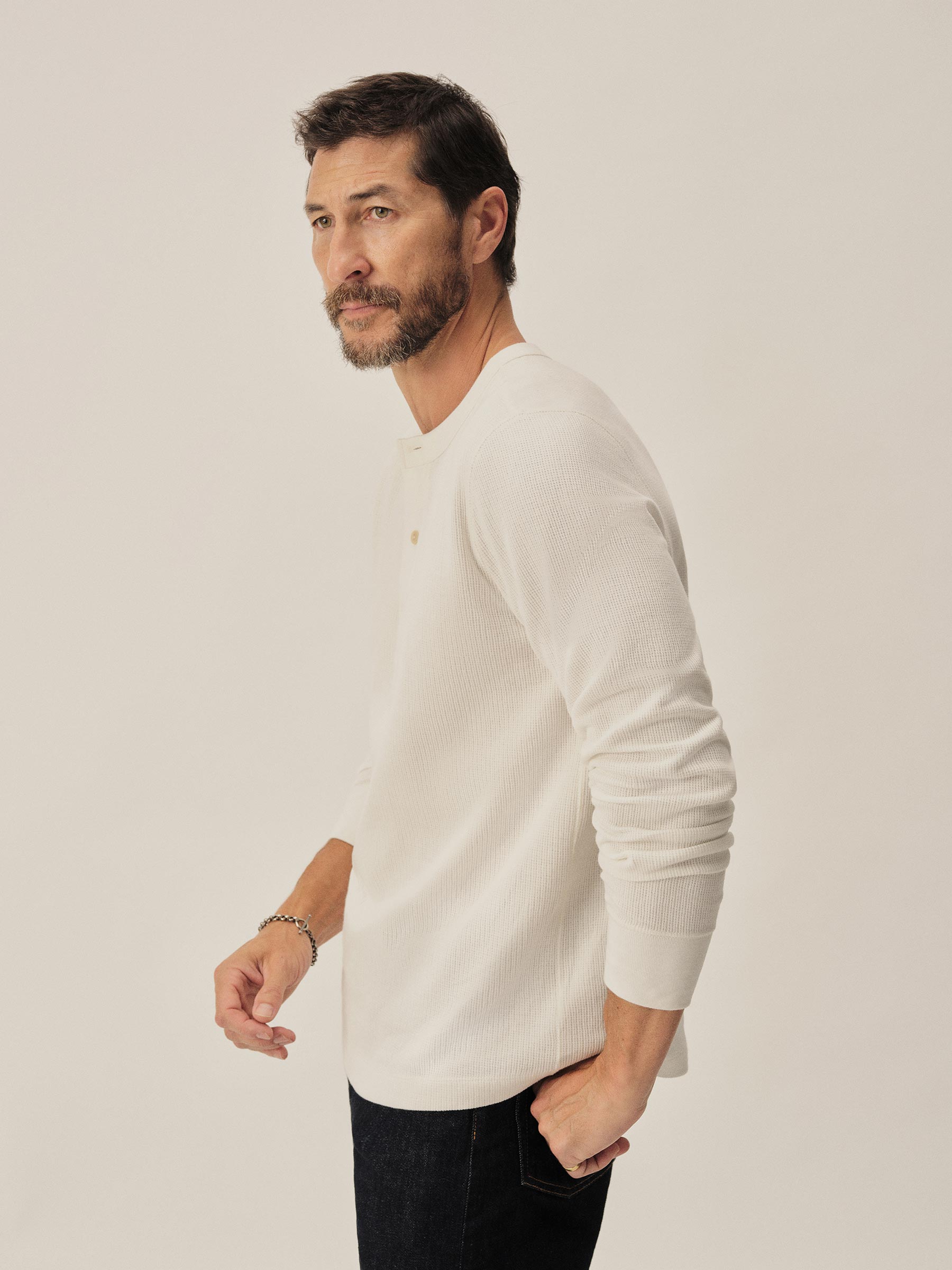 Natural Vintage Thermal Henley - Image 4