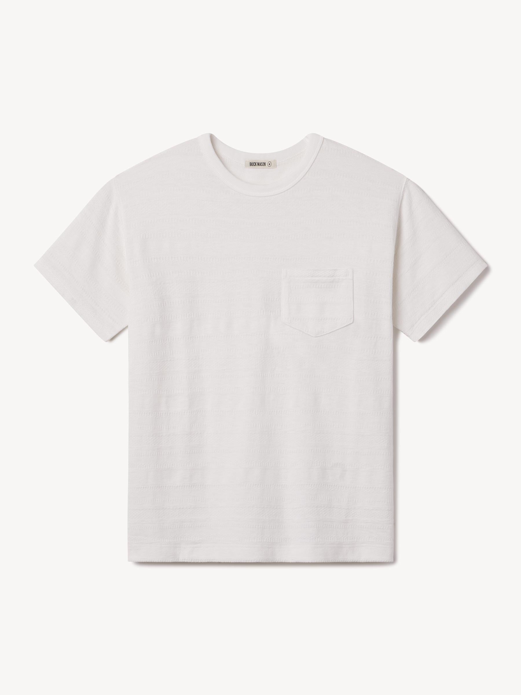 White Vintage Jacquard Pocket Tee