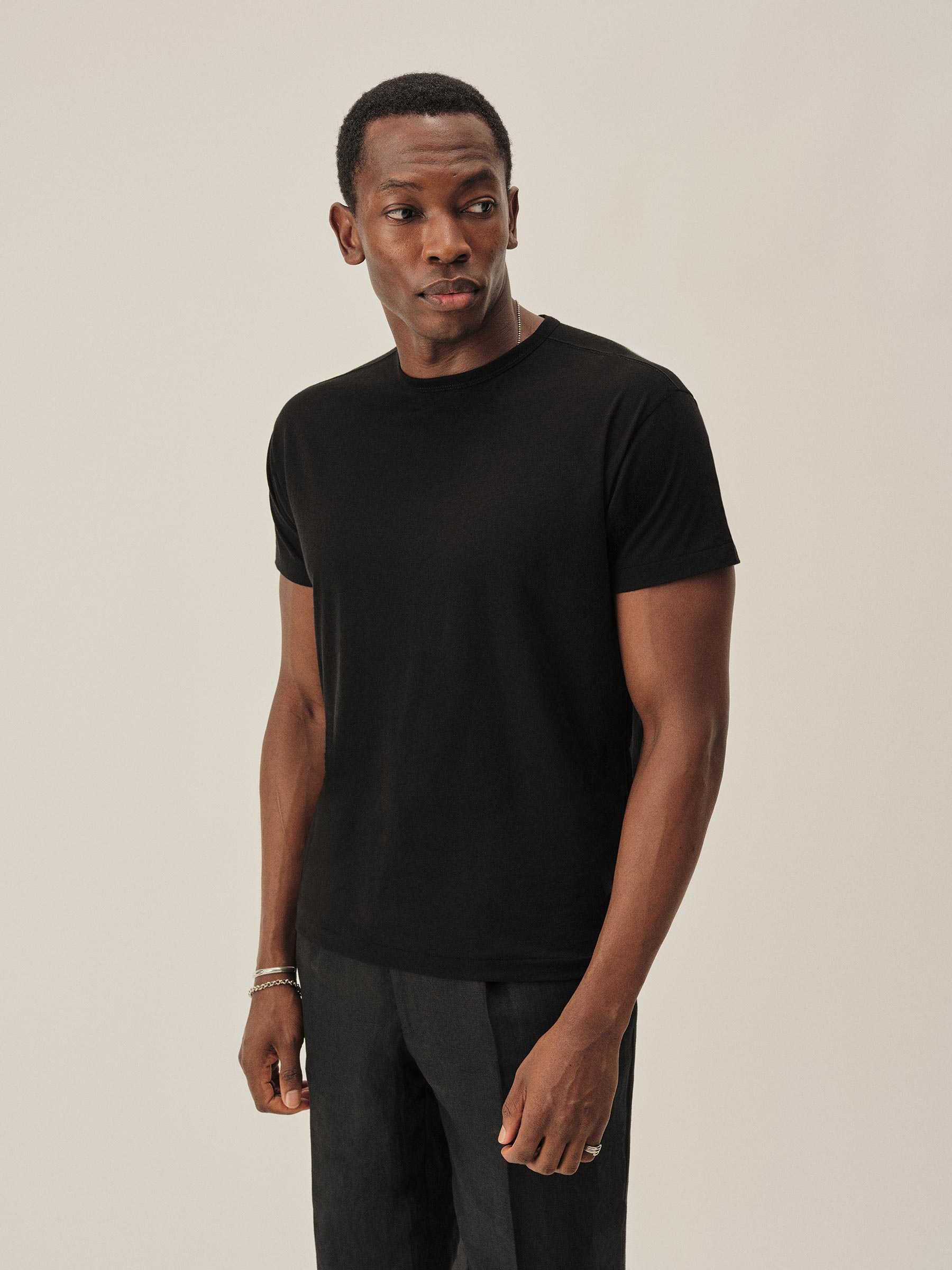 Alternative view of Black Japanese Cool Cashmere Knit Tee