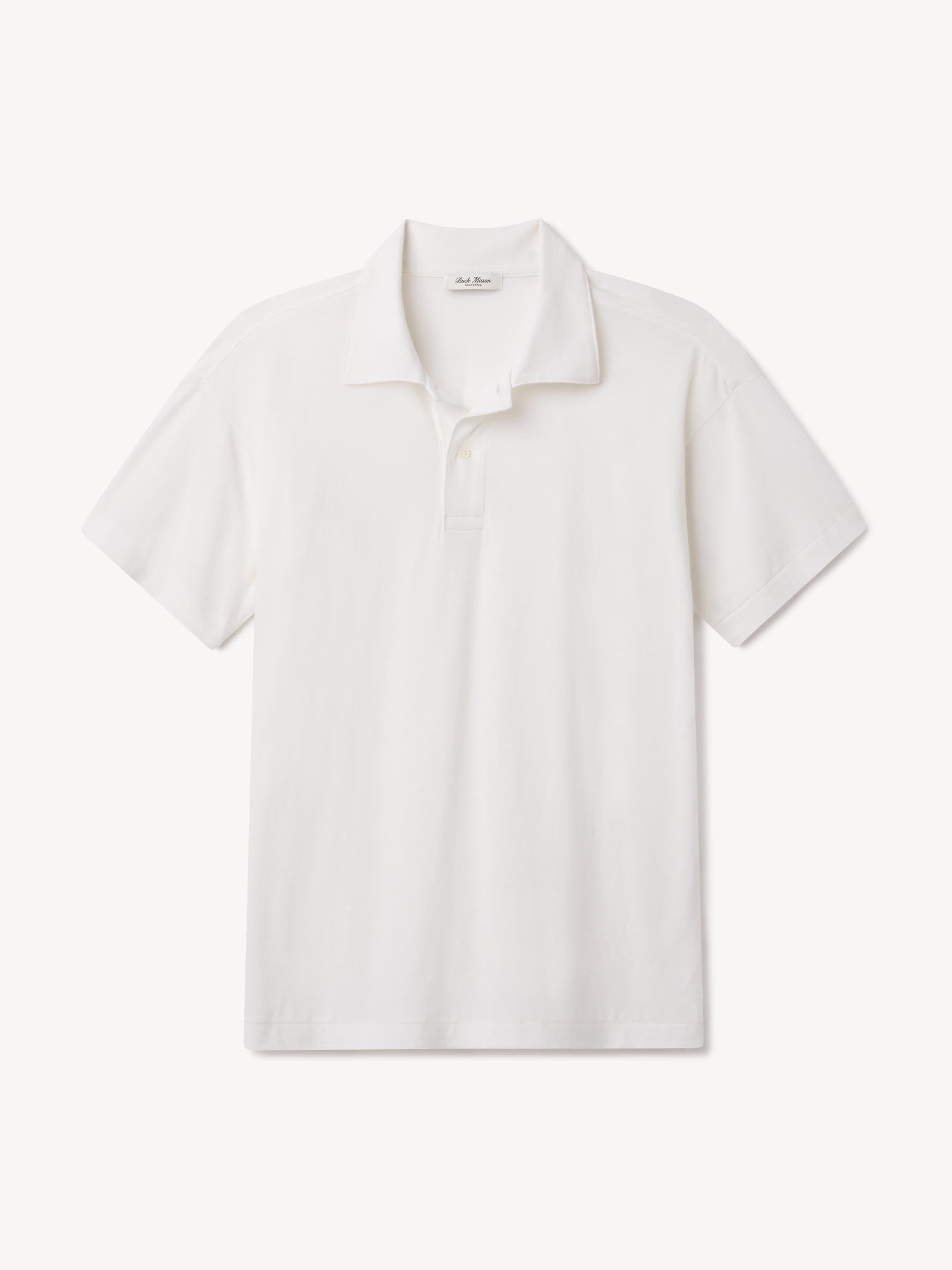 White Japanese De-Luxe Cotton Linen Knit S/S Polo