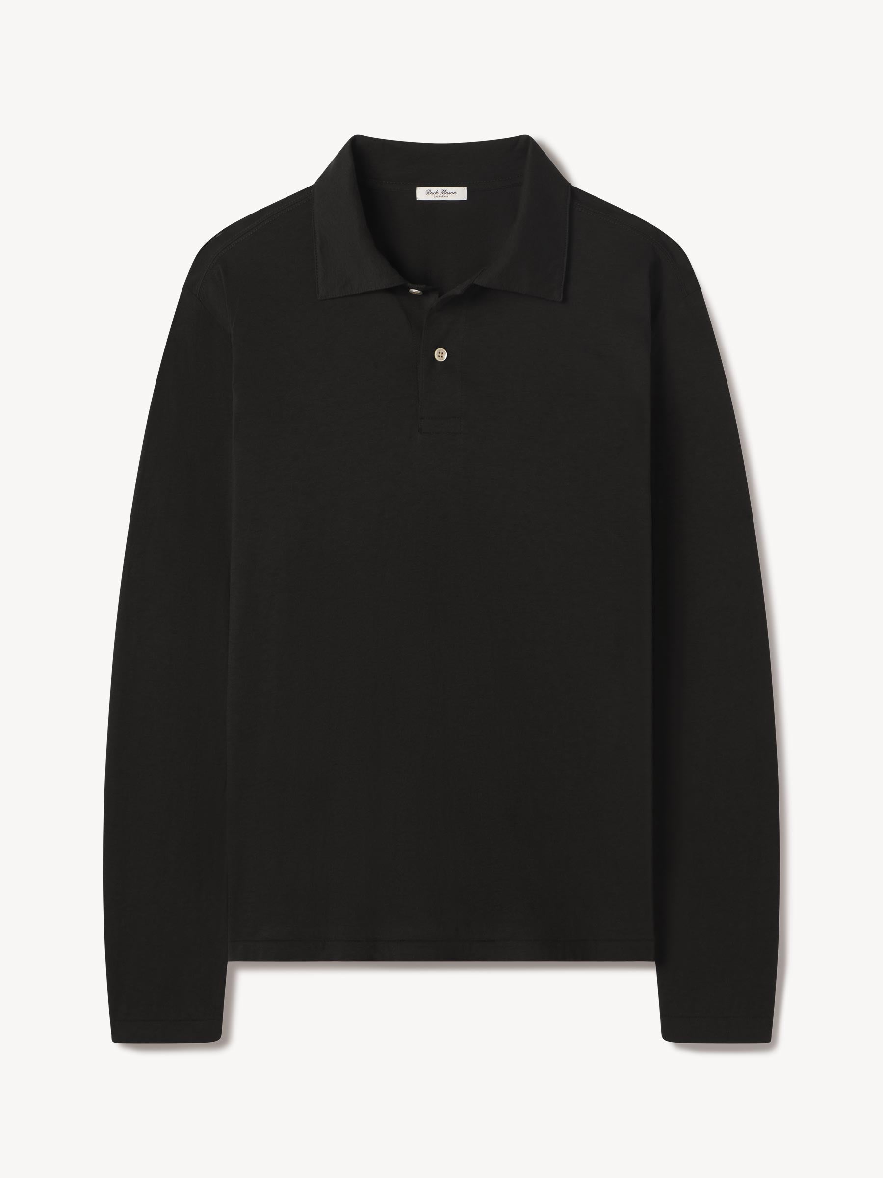 Black Japanese Cool Cashmere L/S Knit Polo