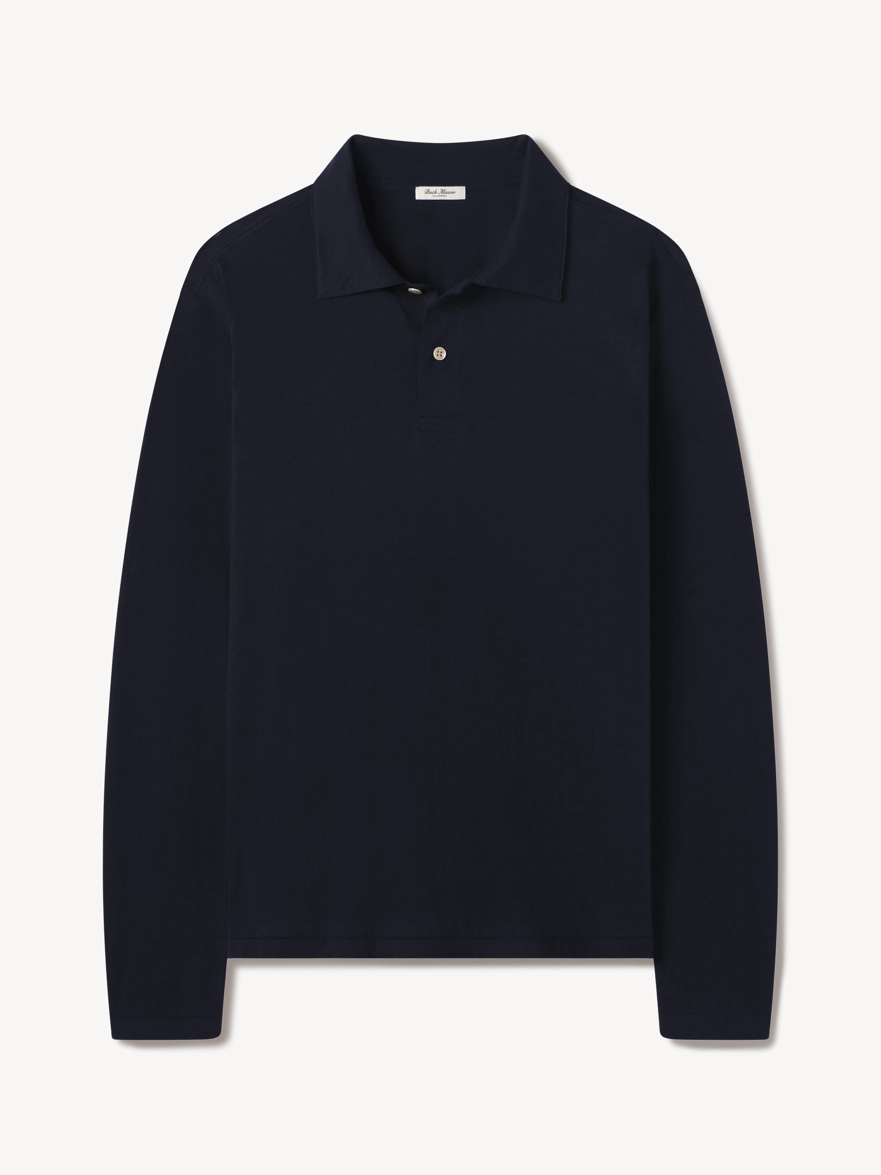 Dress Navy Japanese Cool Cashmere L/S Knit Polo
