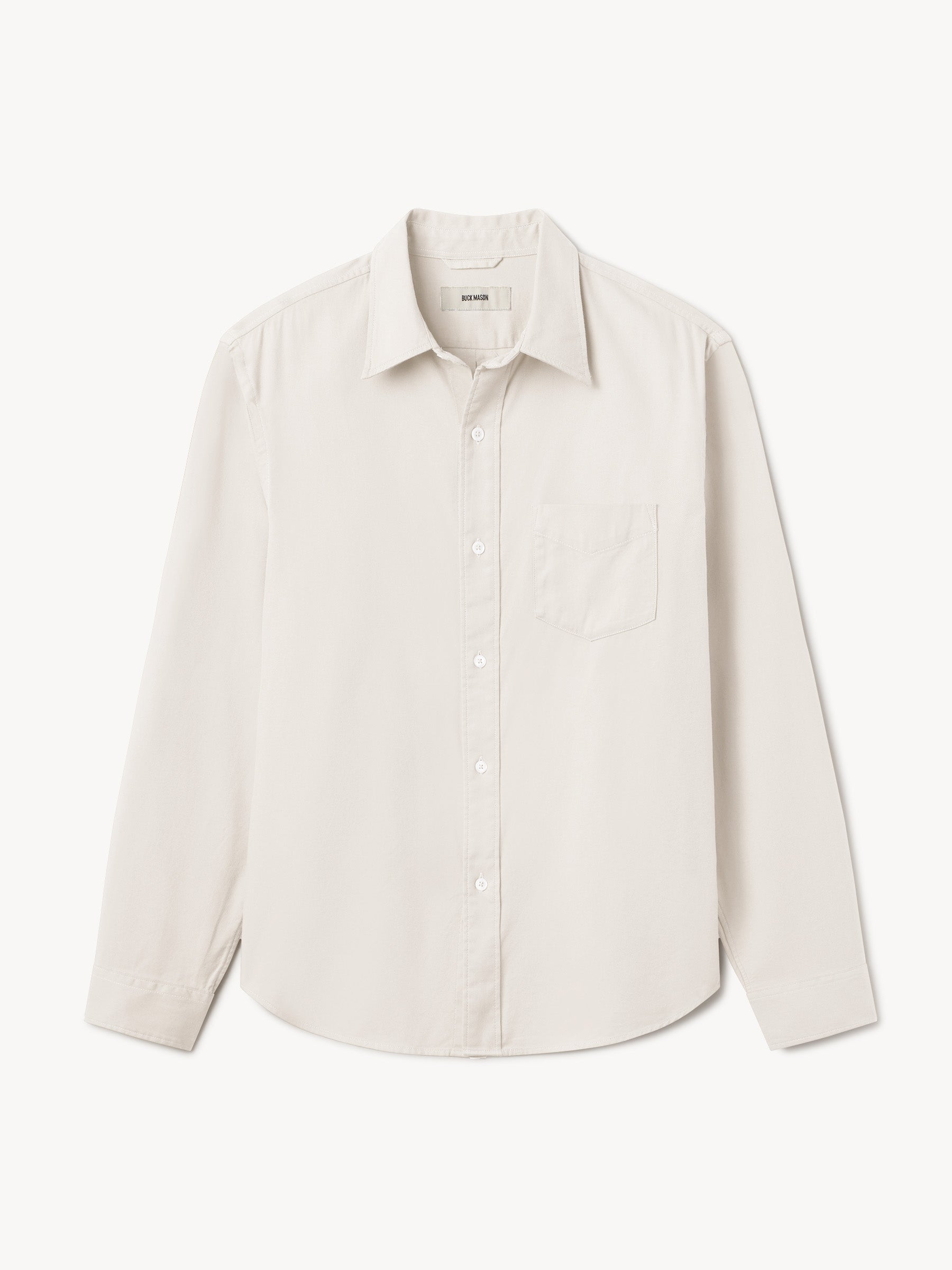 Natural Draped Twill One Pocket Shirt