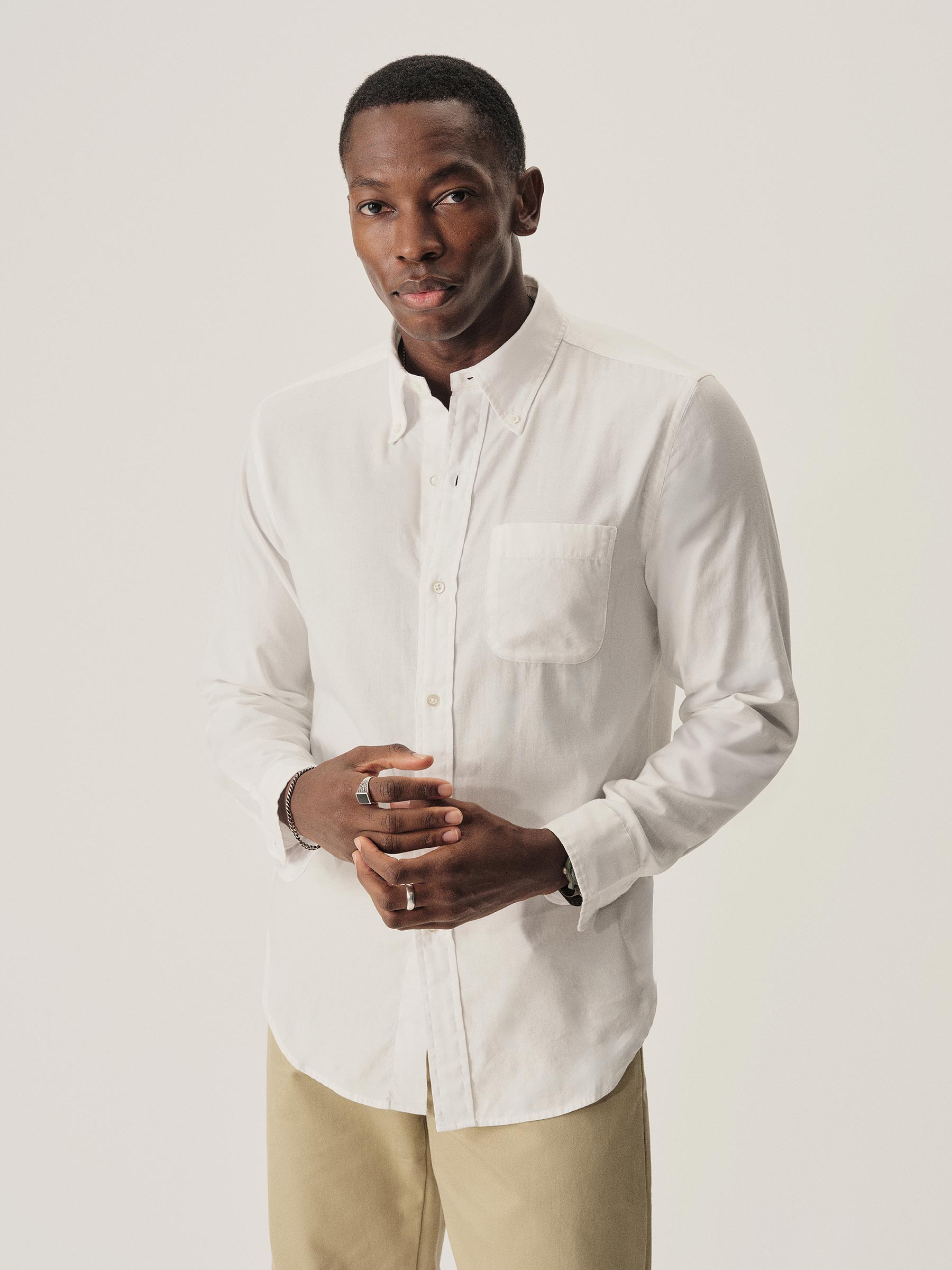 Alternative view of White California Oxford BD Shirt