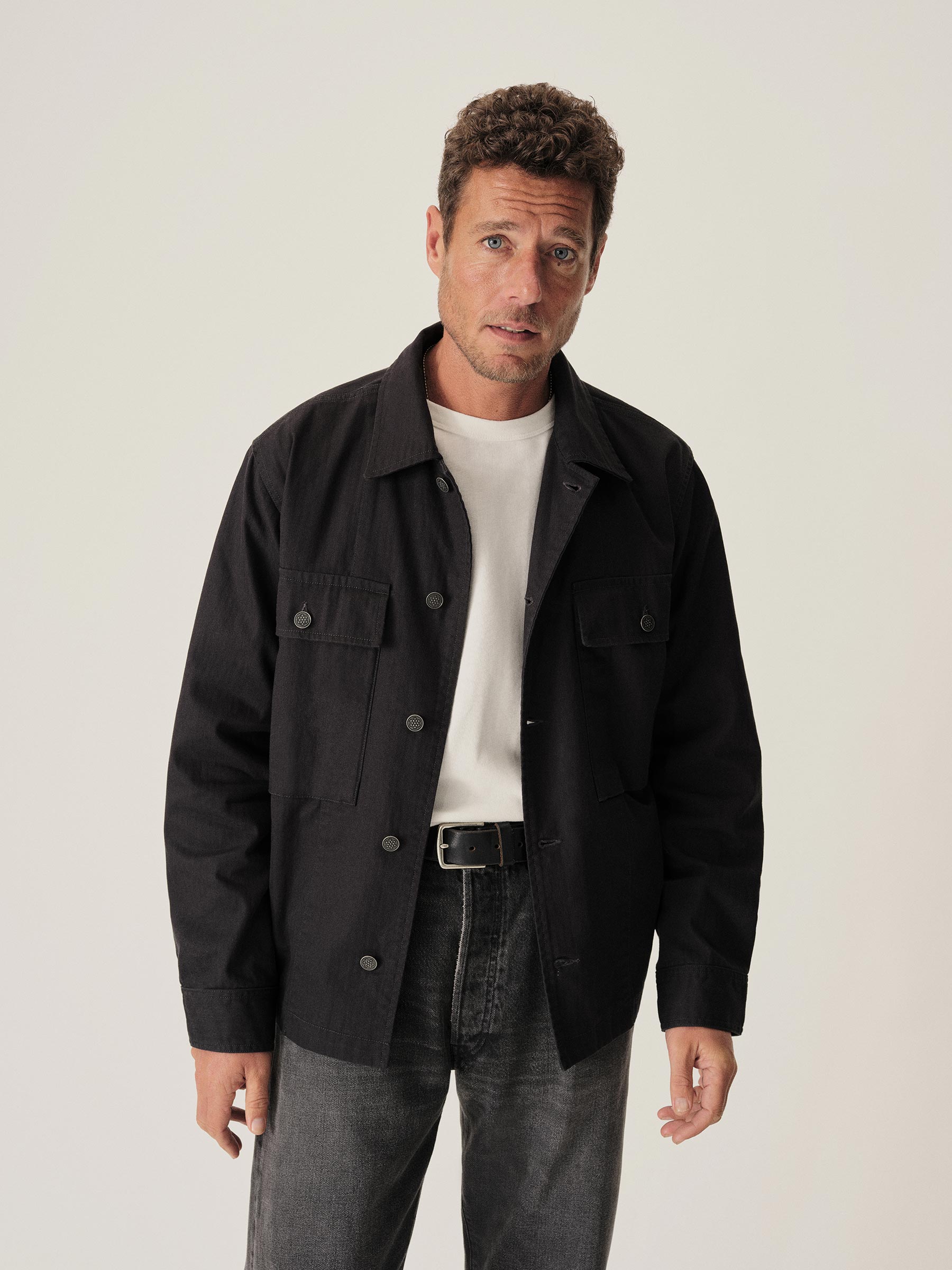 Alternative view of Black Omaha Flyweight HBT P-43 Fatigue Jacket