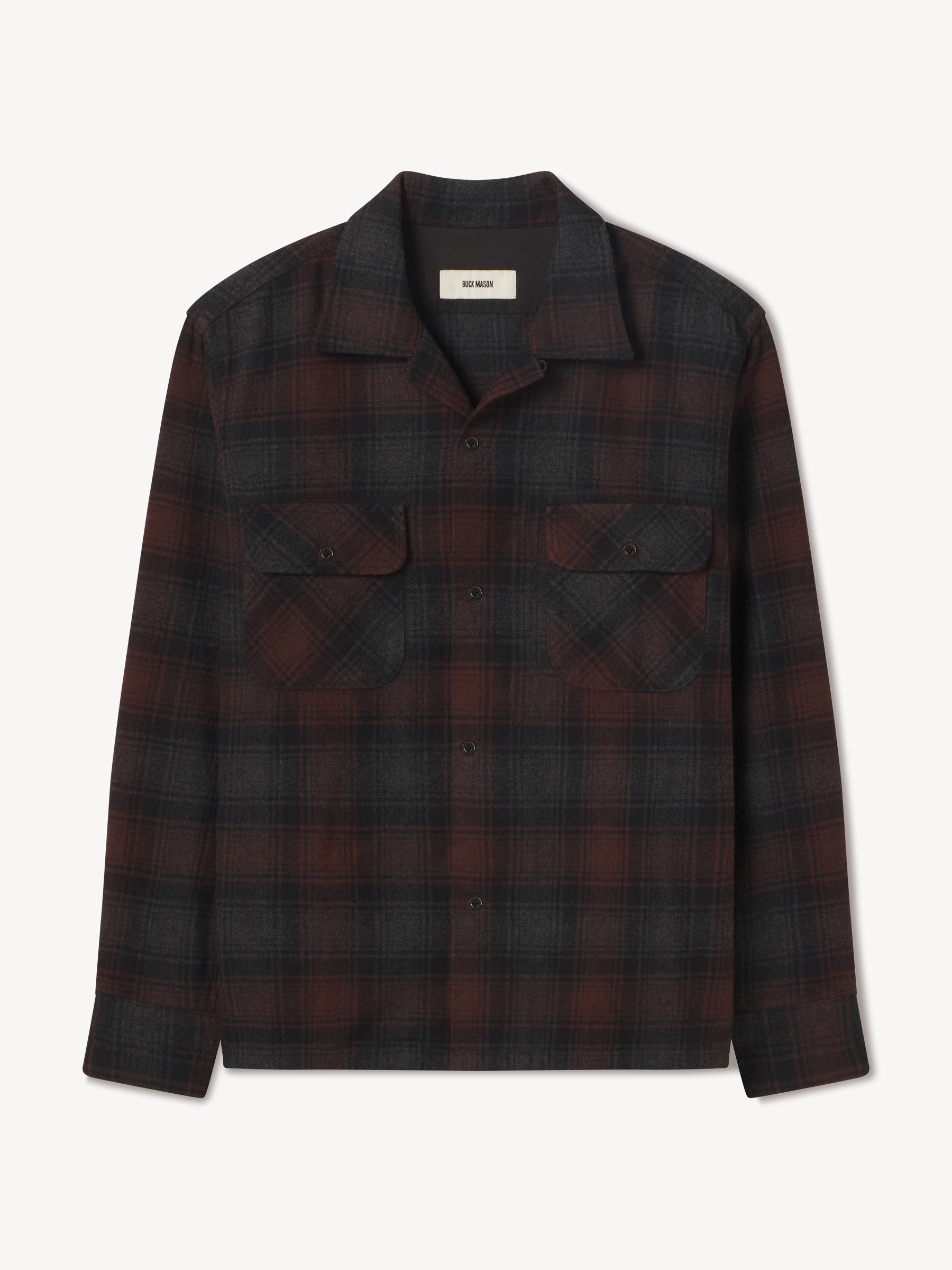 Grey Rust Plaid North Coast Camp Shirt