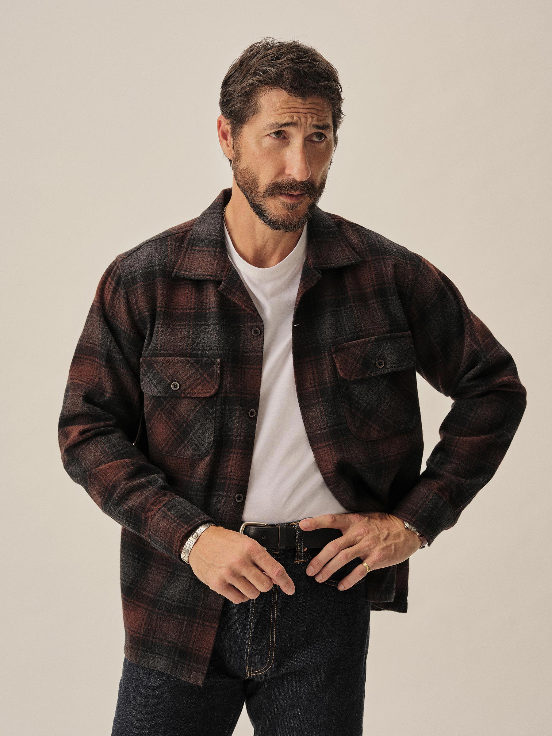 Alternative view of Grey Rust Plaid North Coast Camp Shirt