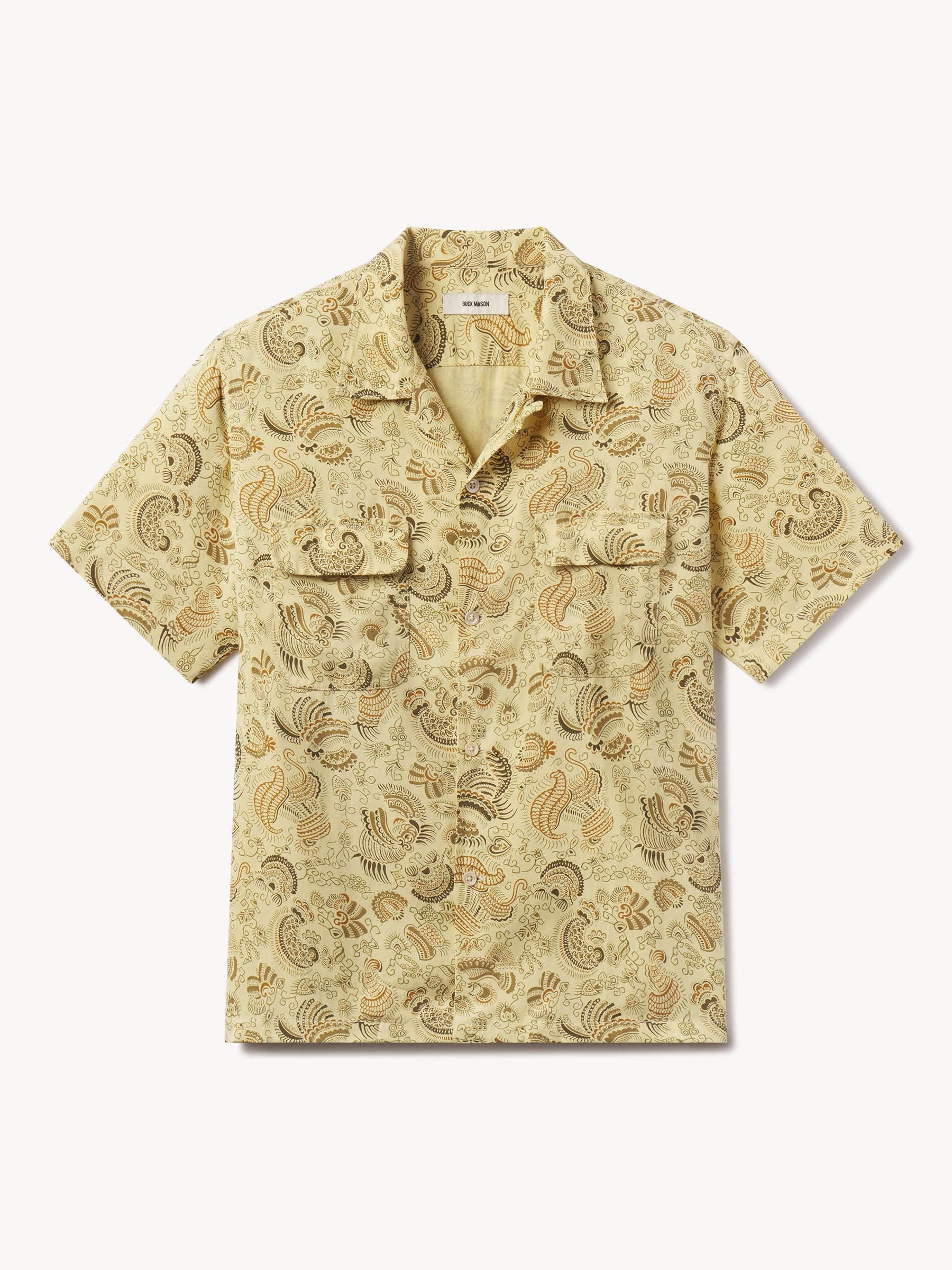 Sand Dune Draped Linen Deuce Coupe Camp Shirt