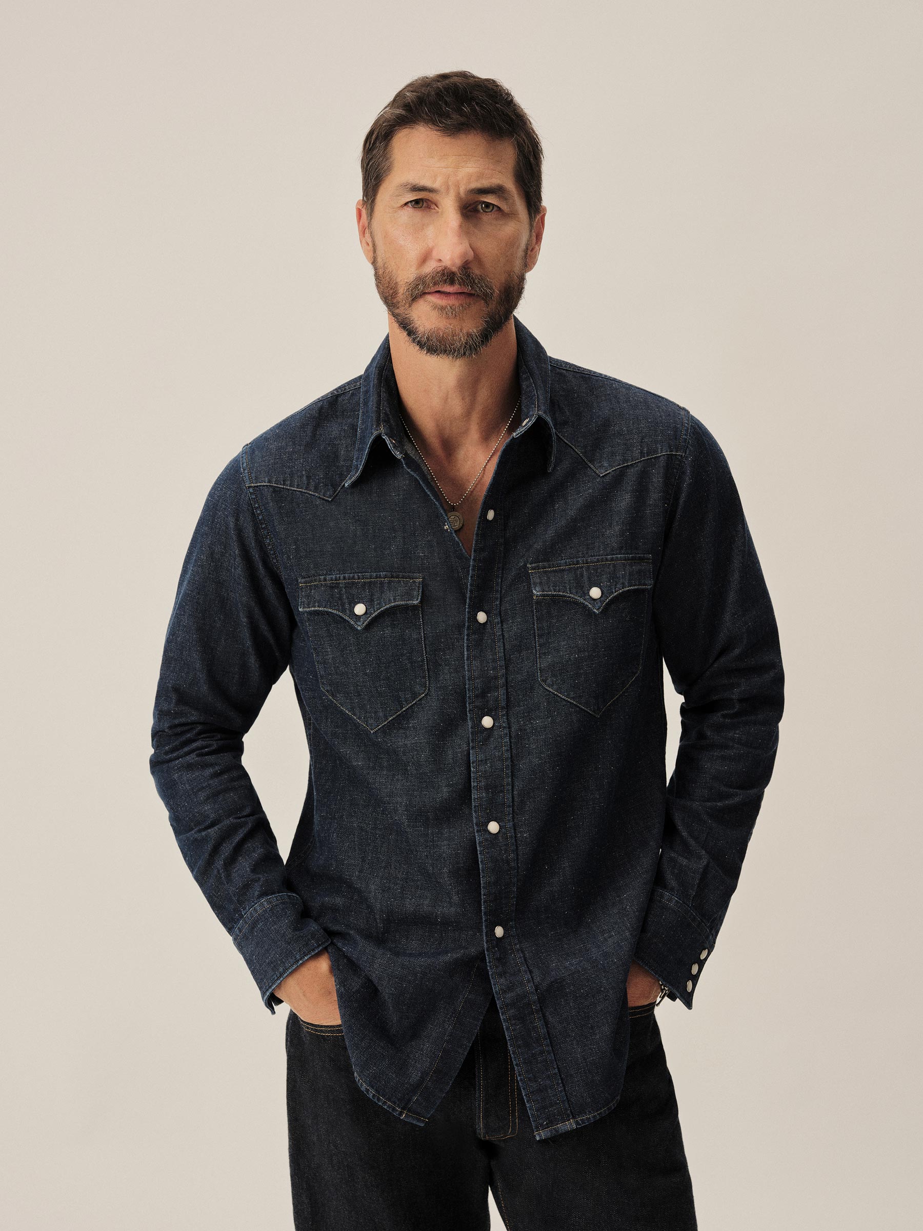 Alternative view of D041 Nep Denim Western Shirt