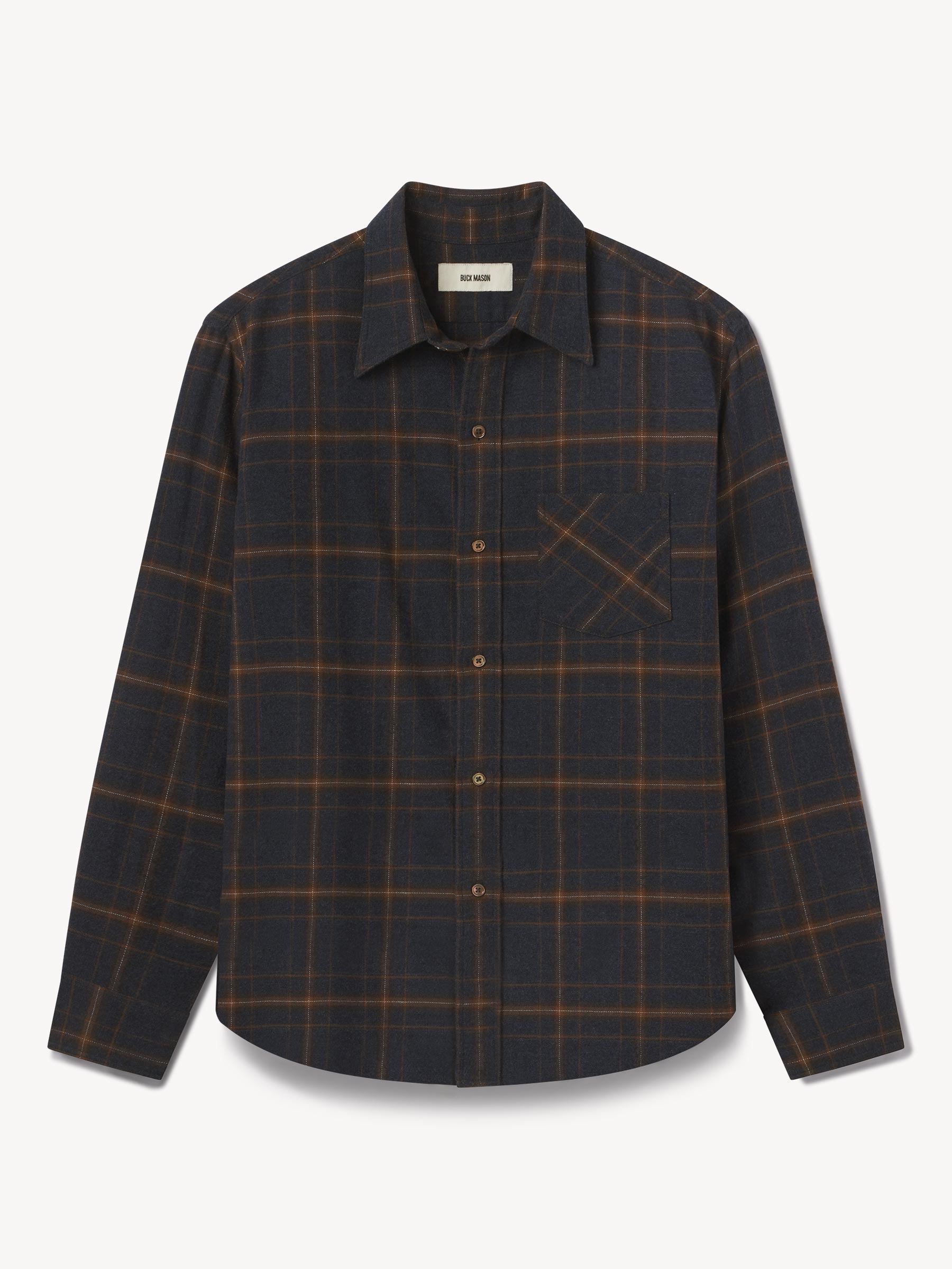 Navy / Brown Ombre Plaid Pacific Twill Flannel Bd Shirt