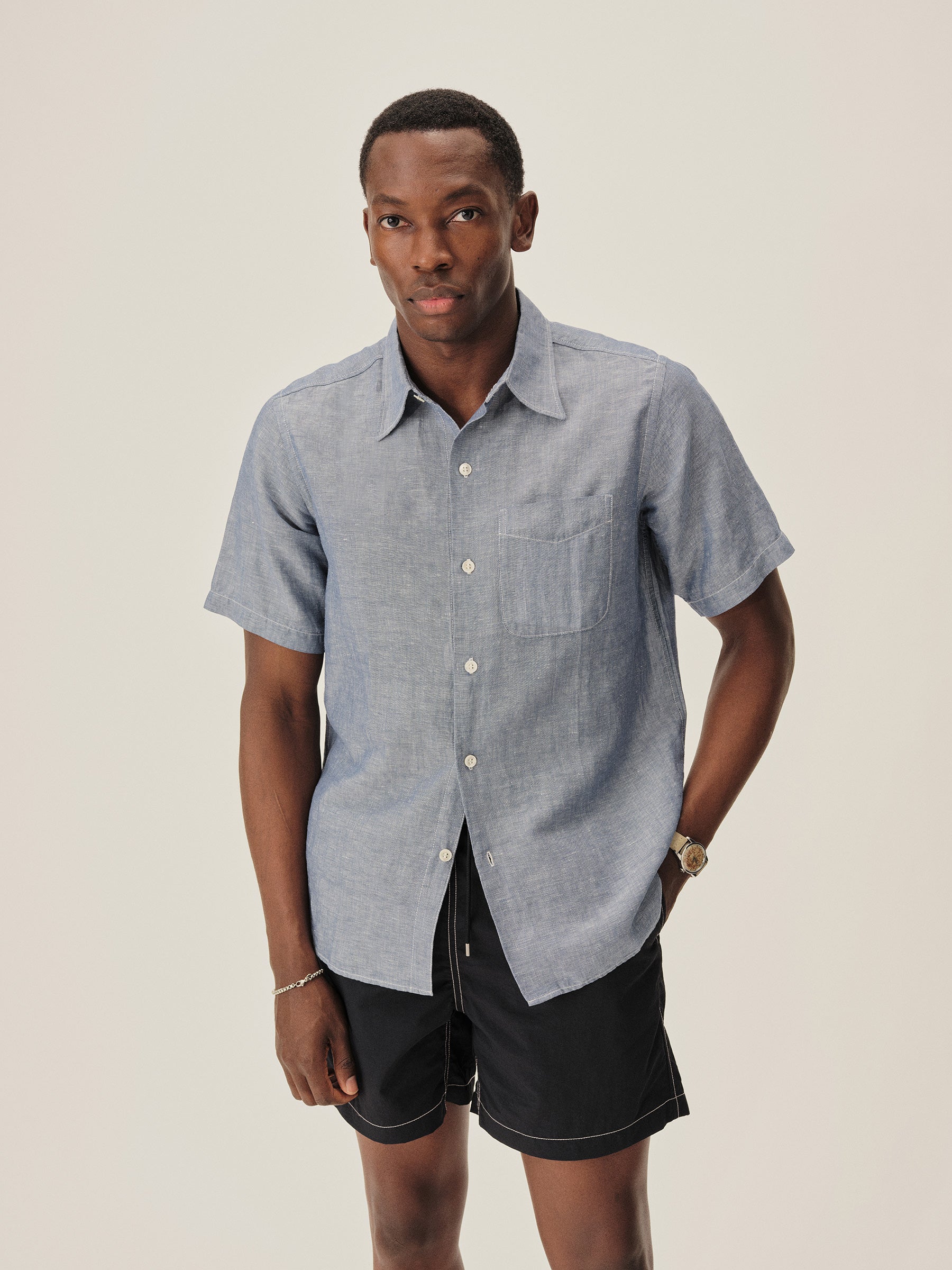 Alternative view of Chambray Breeze Cotton Linen S/S Shirt