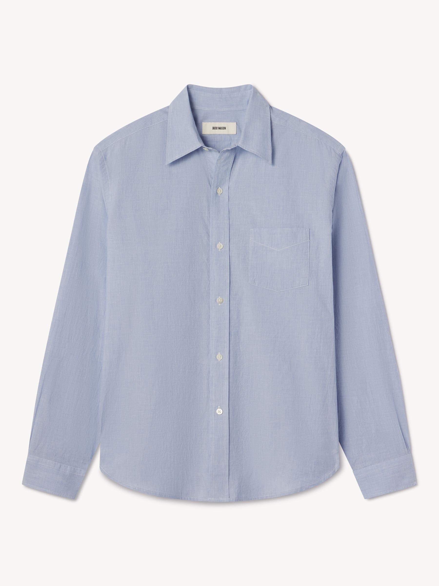 Azure End On End Wornwell One Pocket Shirt