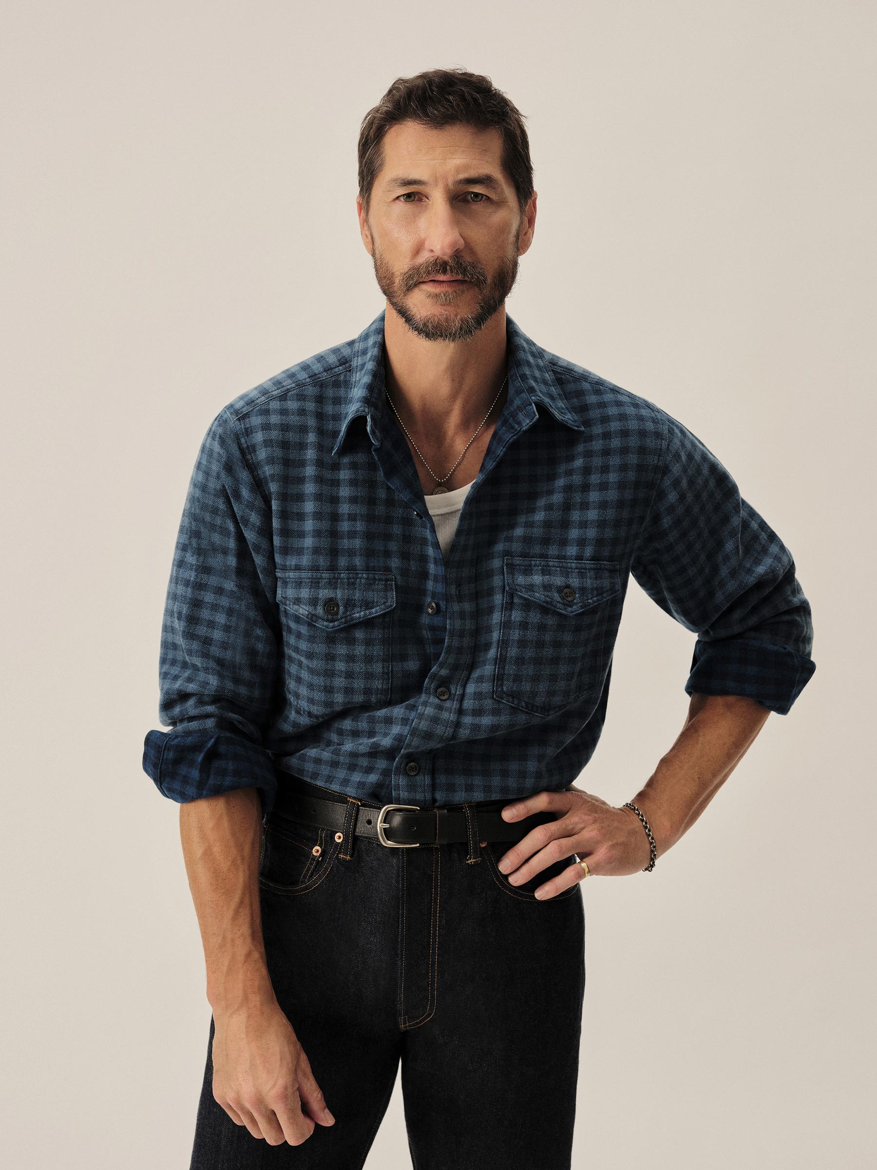 Alternative view of Indigo Check Cabinessence Flannel Cpo Shirt