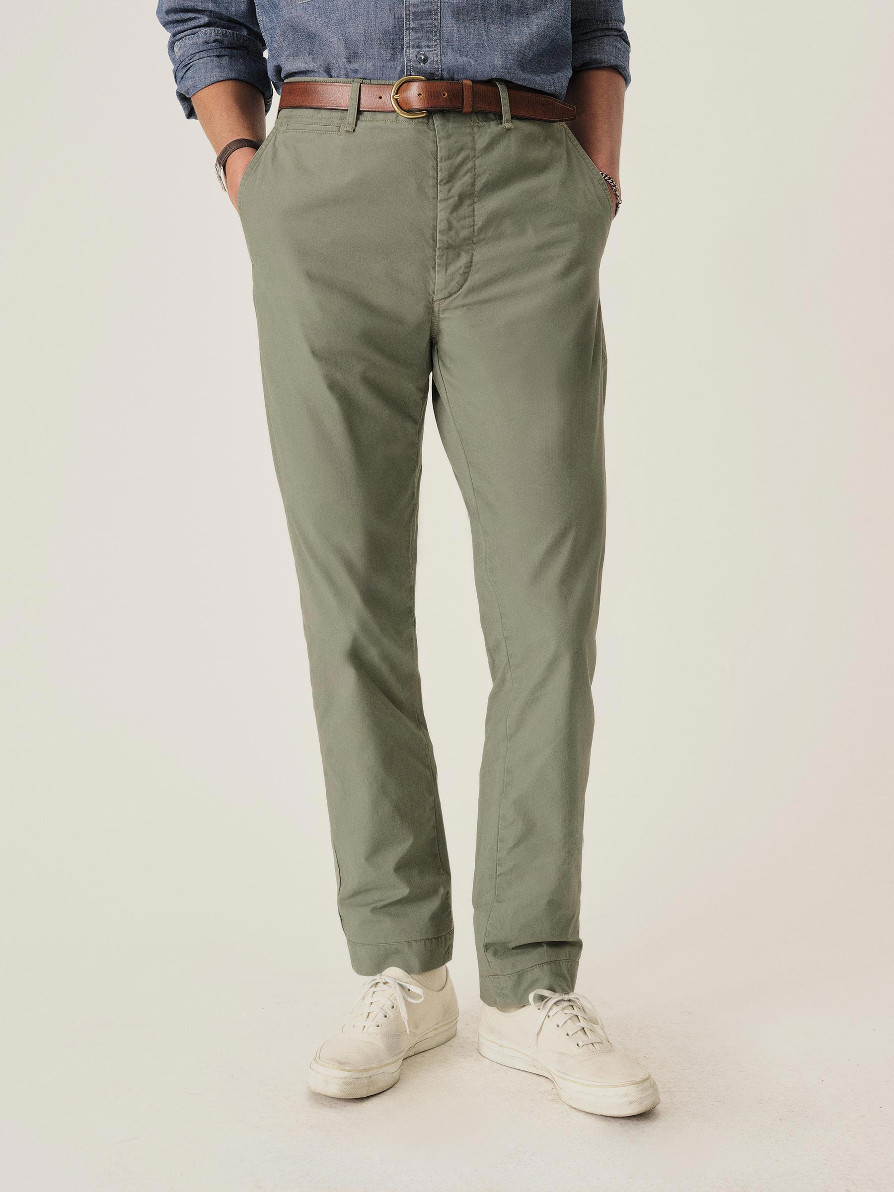 Alternative view of Washed Sage Parachute Poplin Maverick Slim Chino
