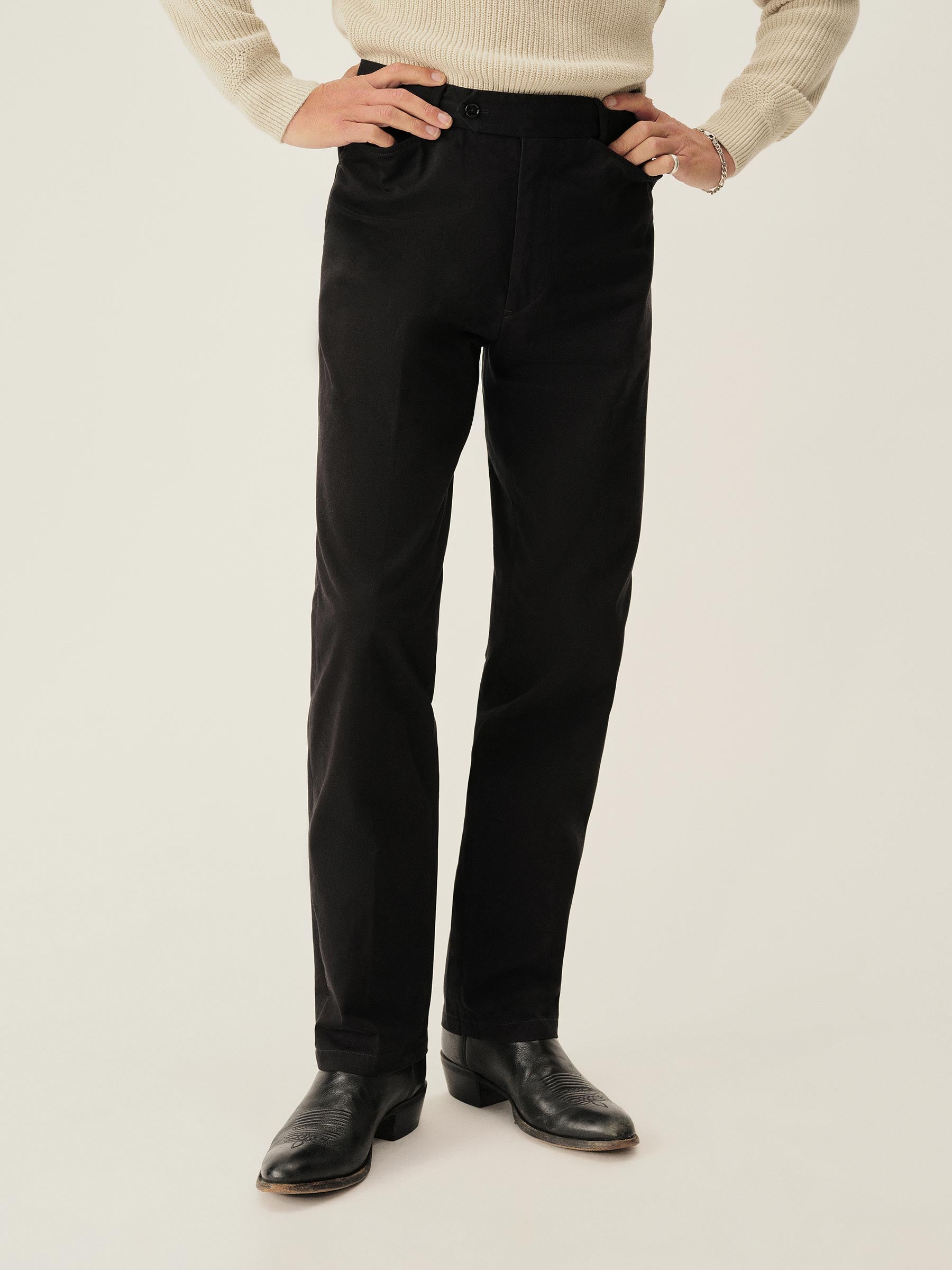 Alternative view of Black Cotton Twill El Camino Pant