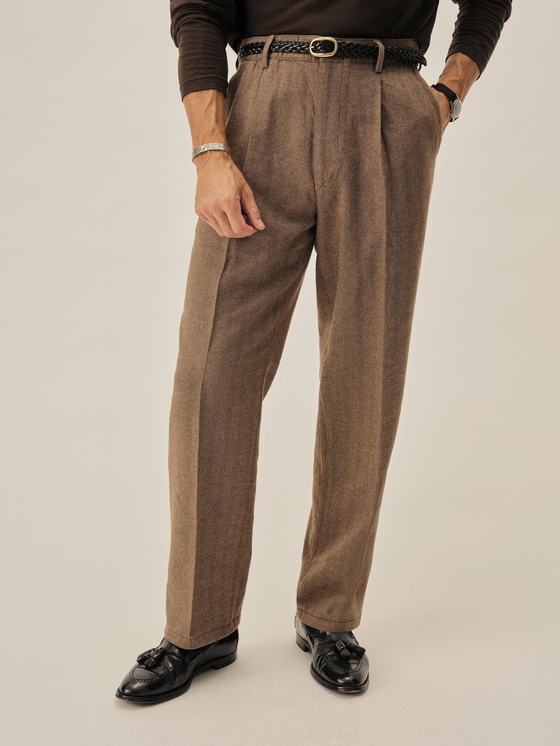 Brown / Natural Cloudloom Cotton Wool Romeo Pant