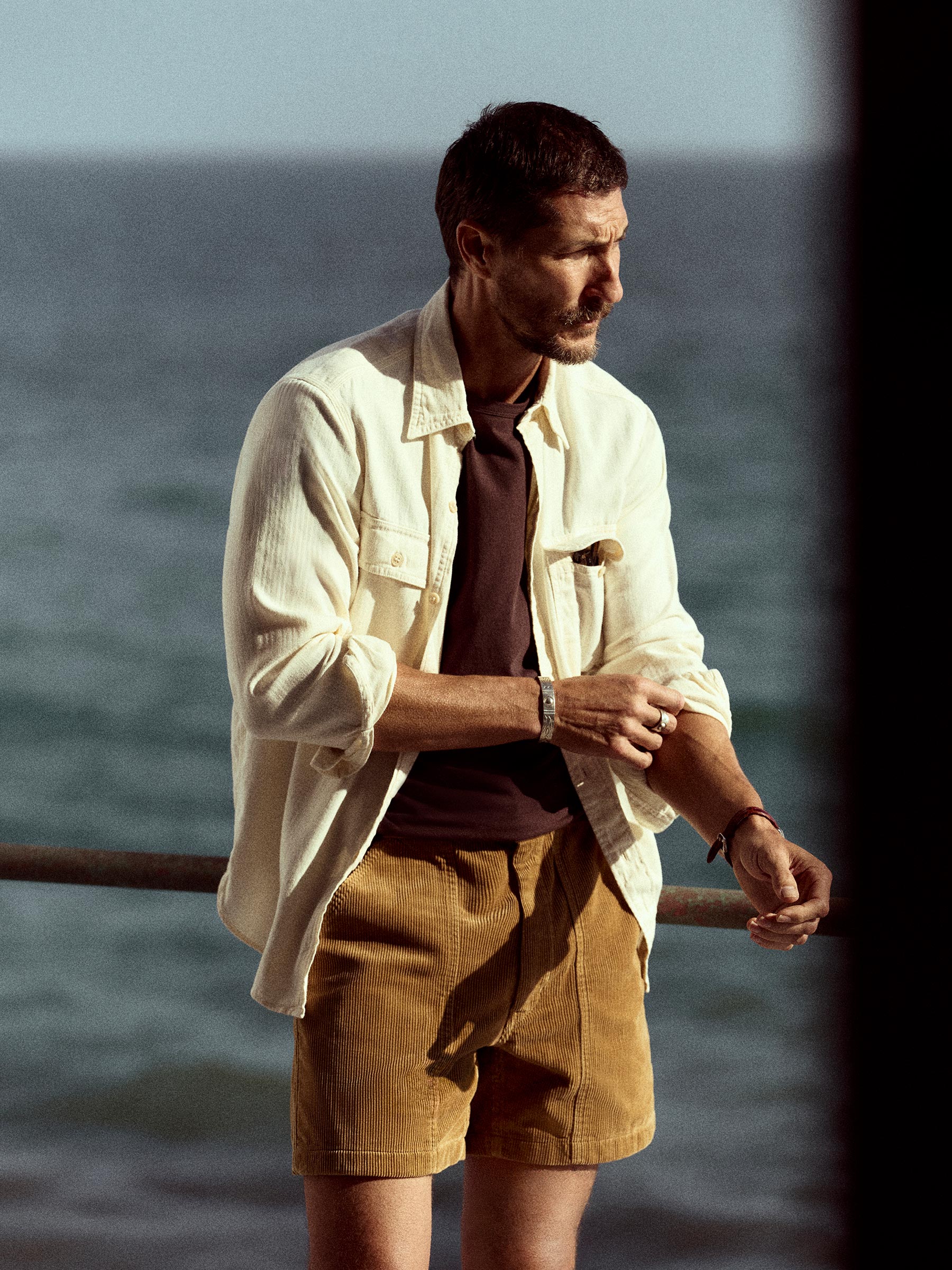 Warm Khaki Cord Beach Cruiser Short