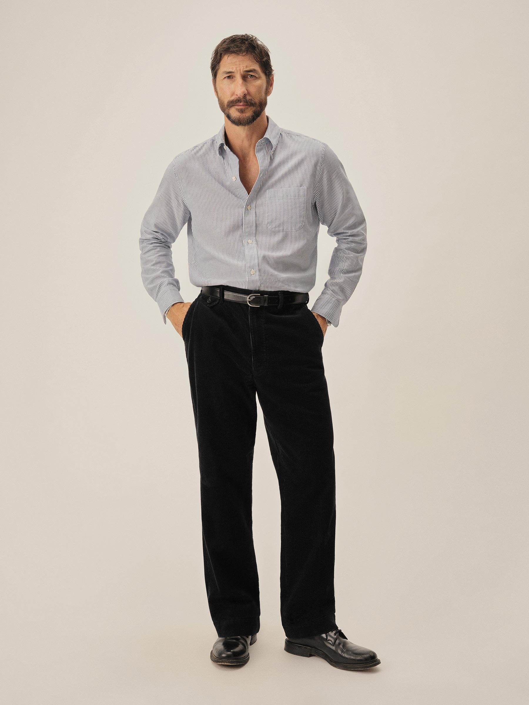 Alternative view of Midnight Chunky Cord Full Saddle Chino