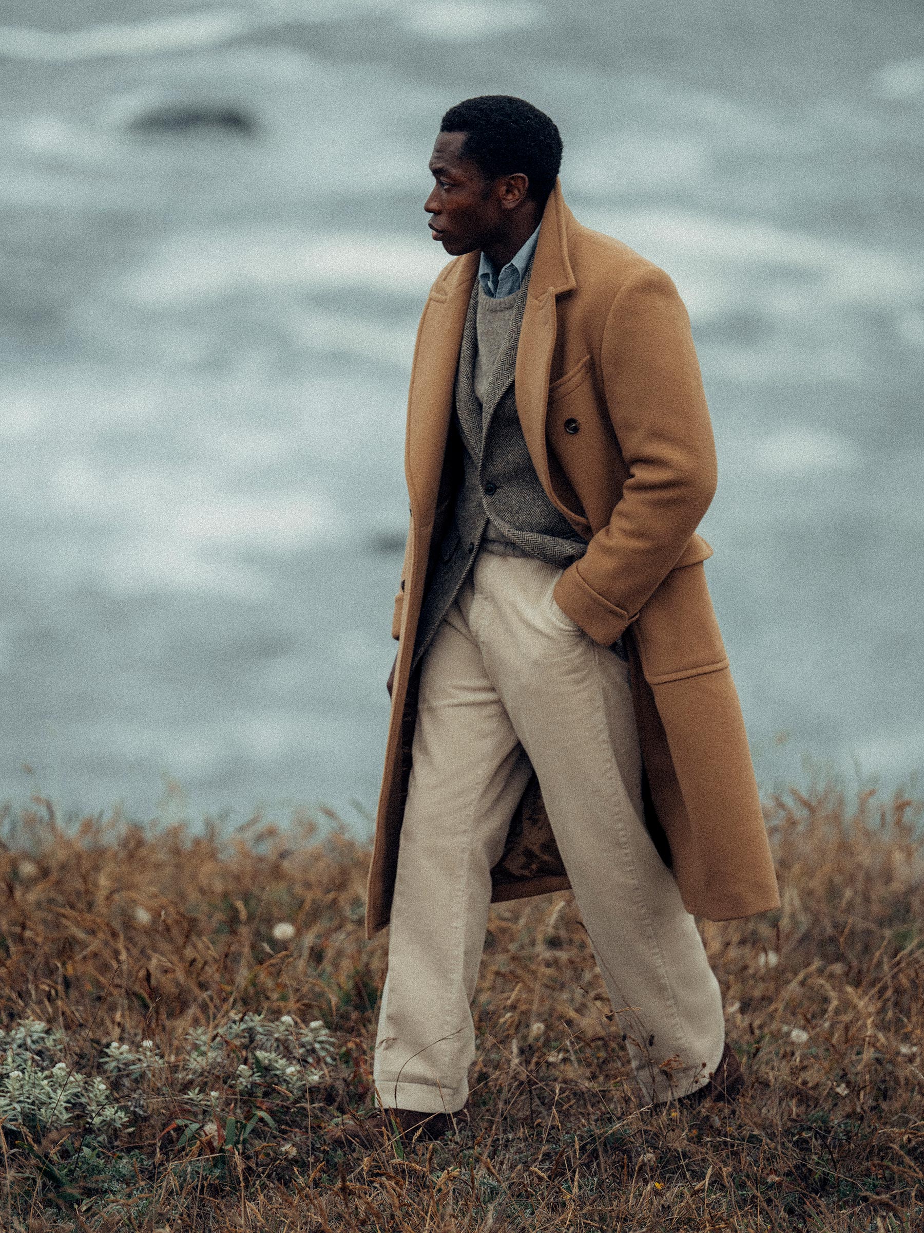 Washed Khaki Chunky Cord Full Saddle Chino